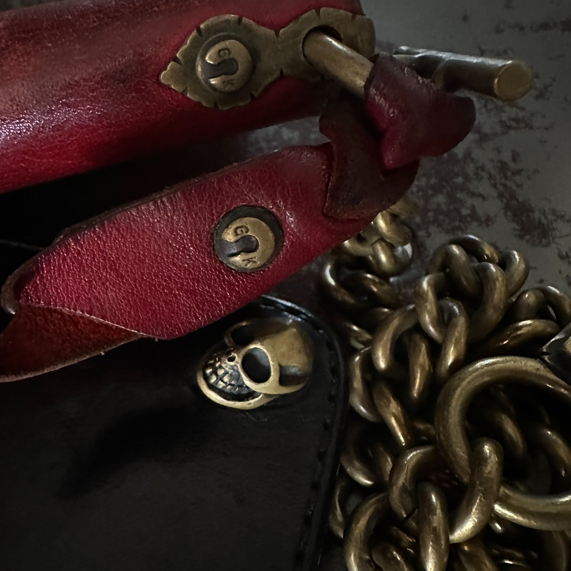 Gold Kid Brass Wallet & Chain — back