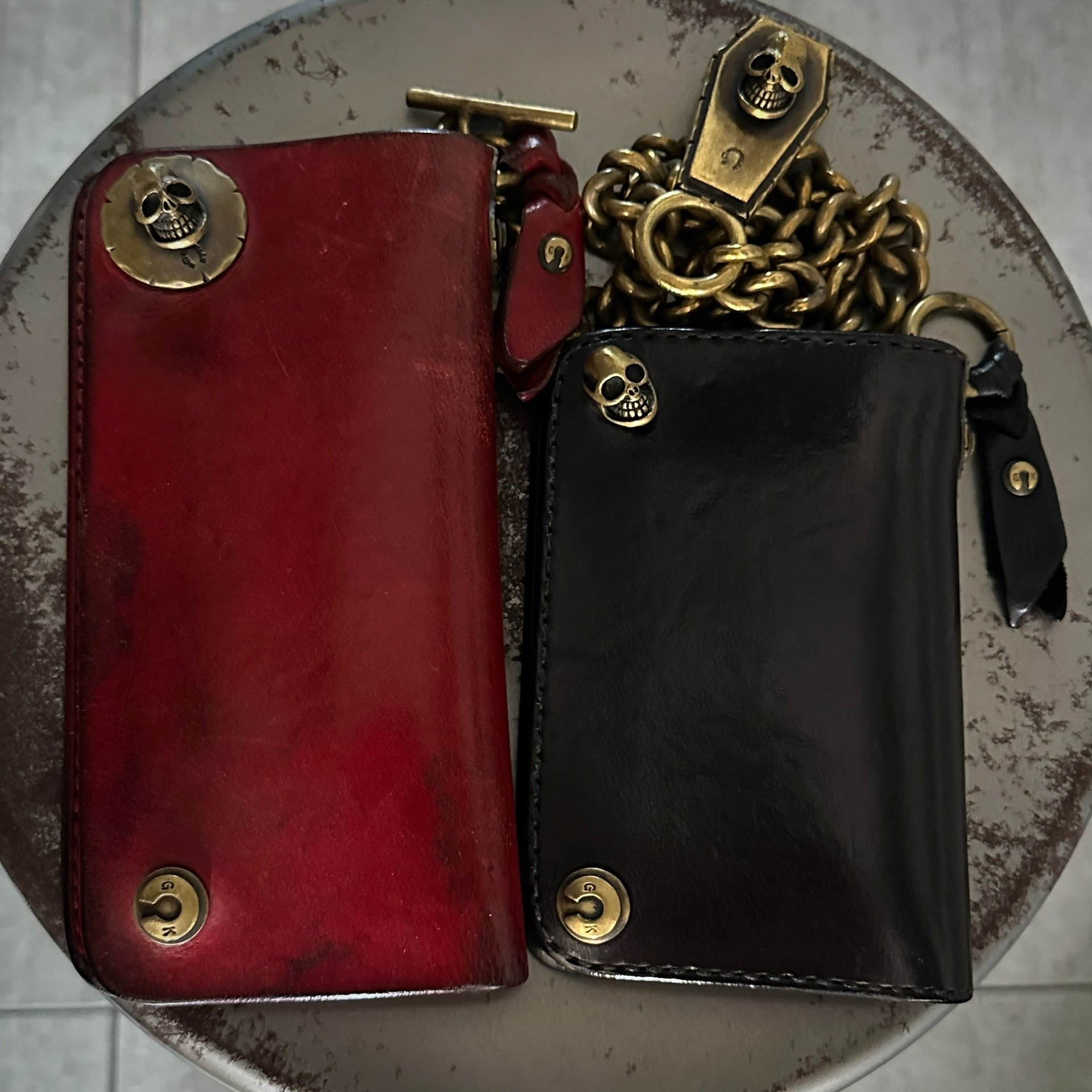 Gold Kid Brass Wallet & Chain