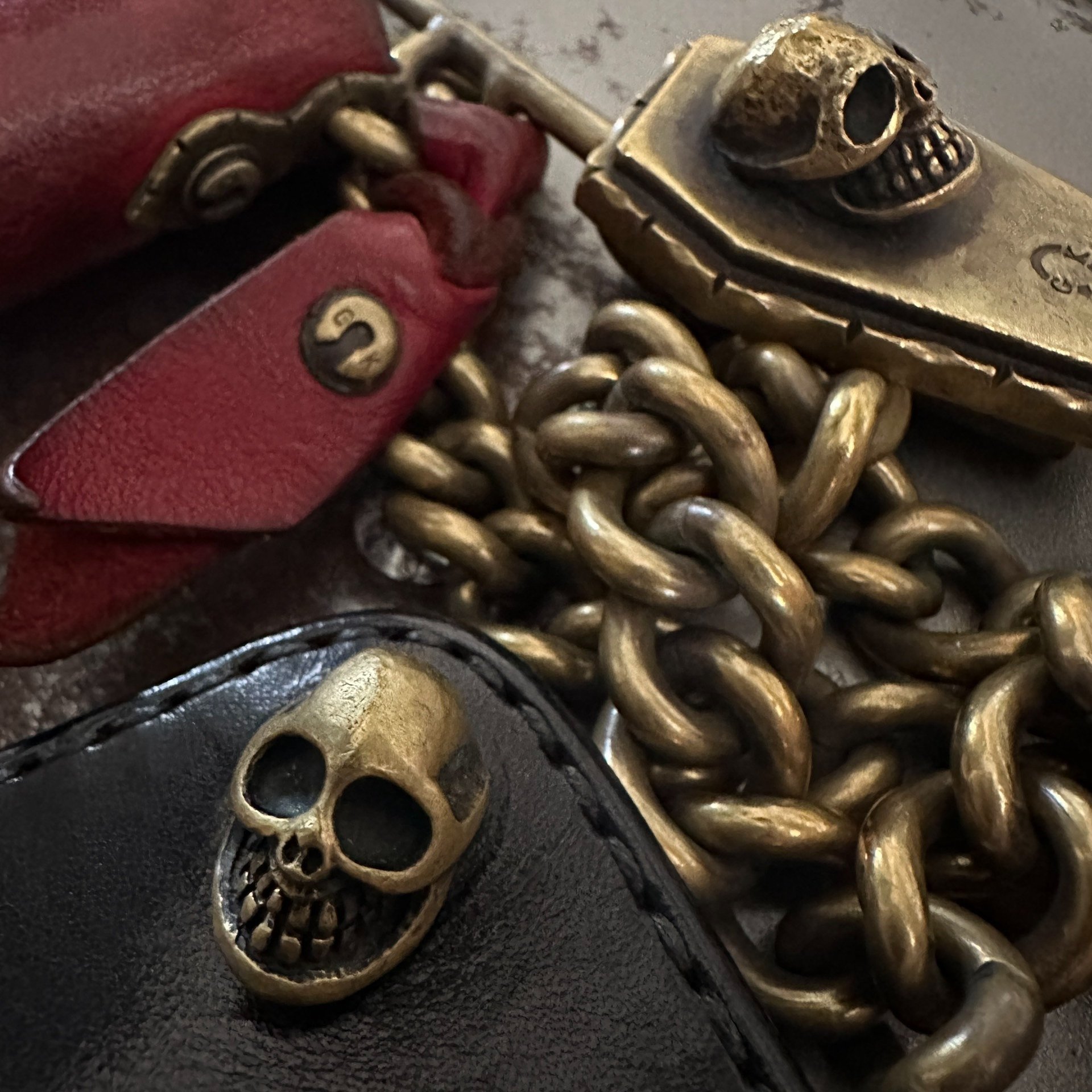 Gold Kid Brass Wallet & Chain — front