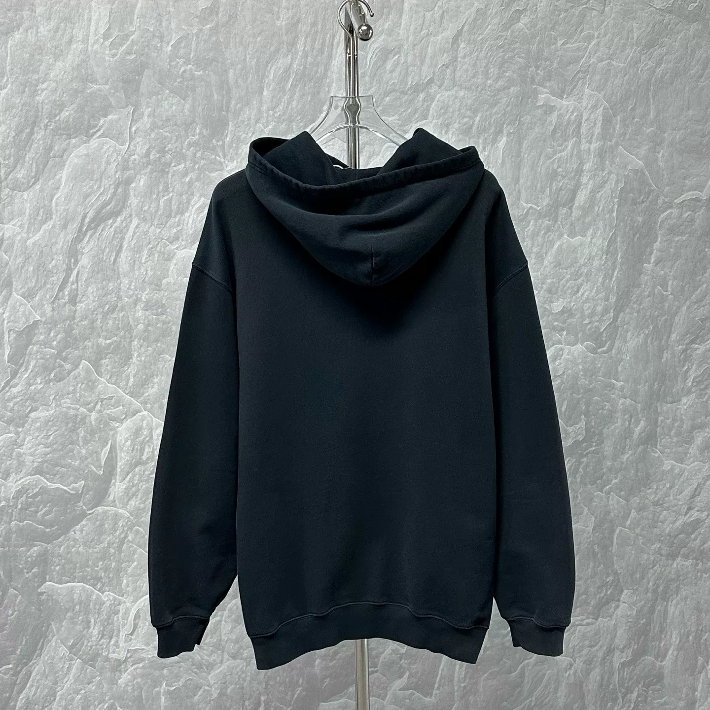 Balenciaga Lock Print Distressed Hoodie — back