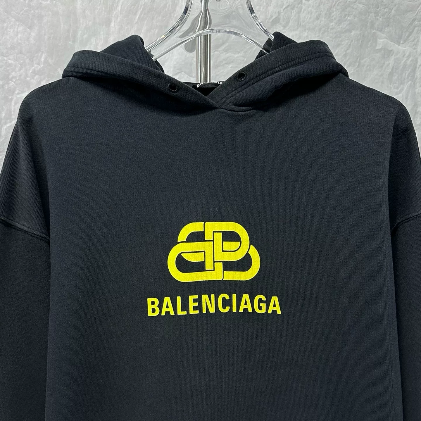 Balenciaga Lock Print Distressed Hoodie — front