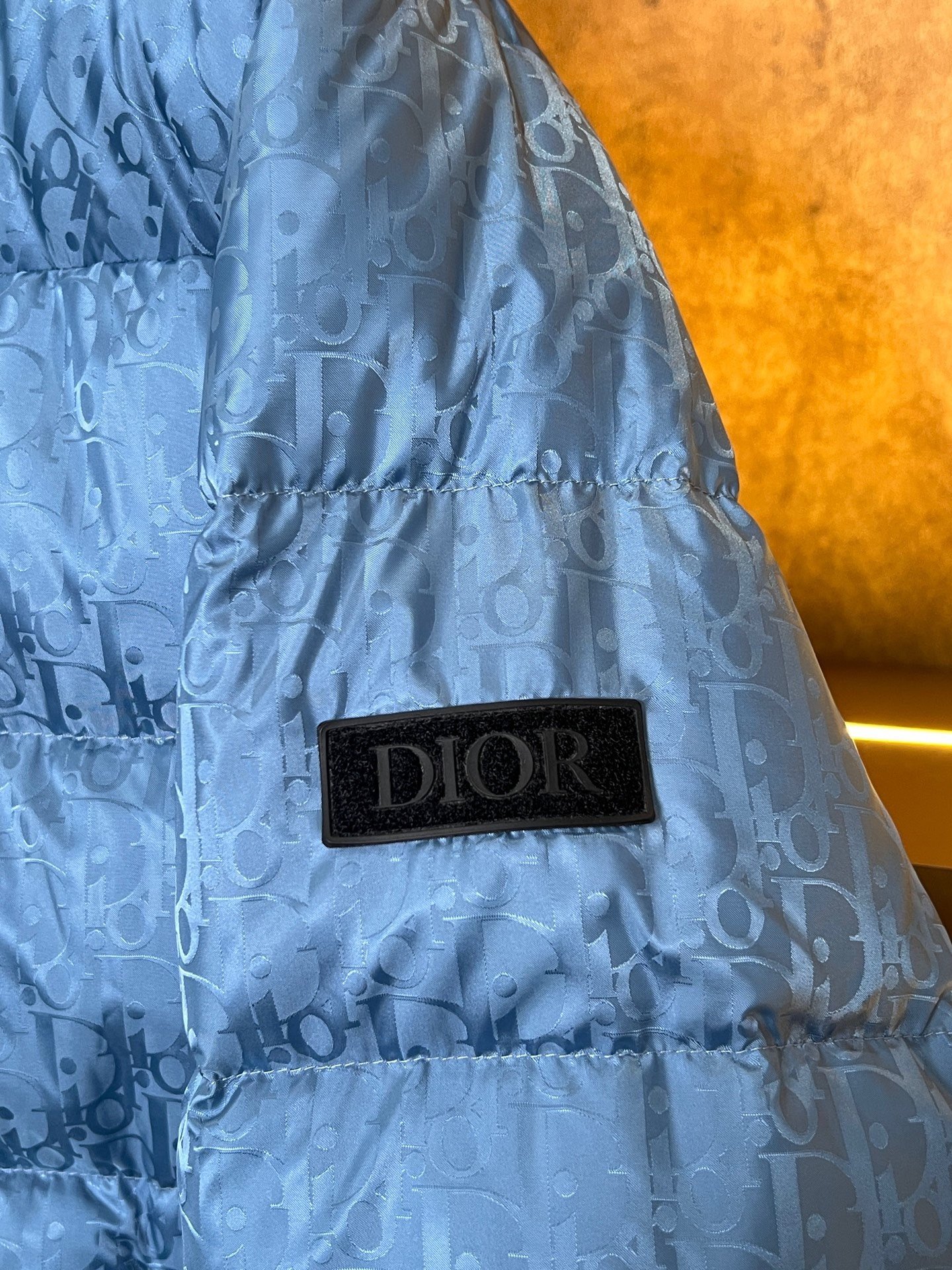 Dior Blue All-Over Print Down Jacket — detail