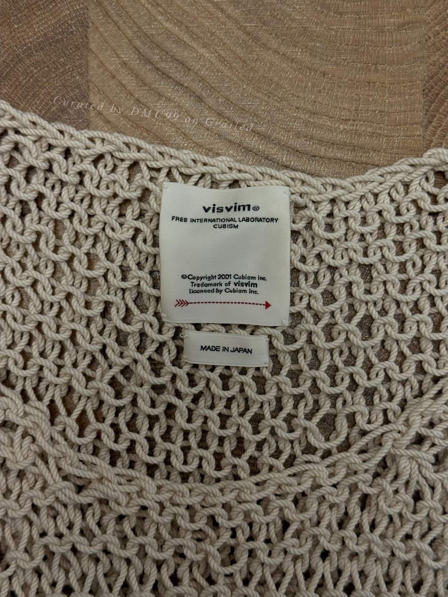 visvim 22ss Lattice Hand-Knit Vest — detail
