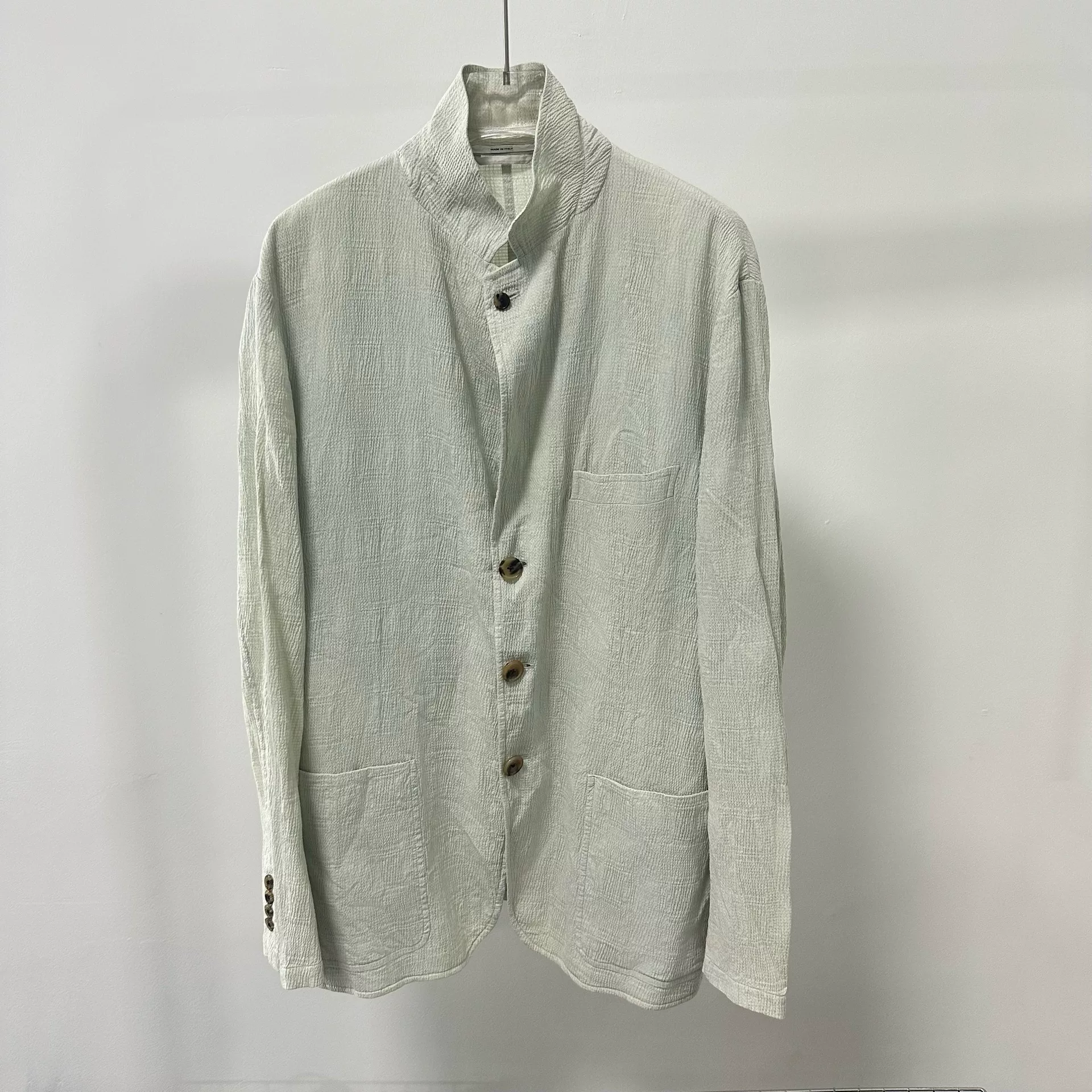 Hermes Light Gray-Green Casual Thin Blazer