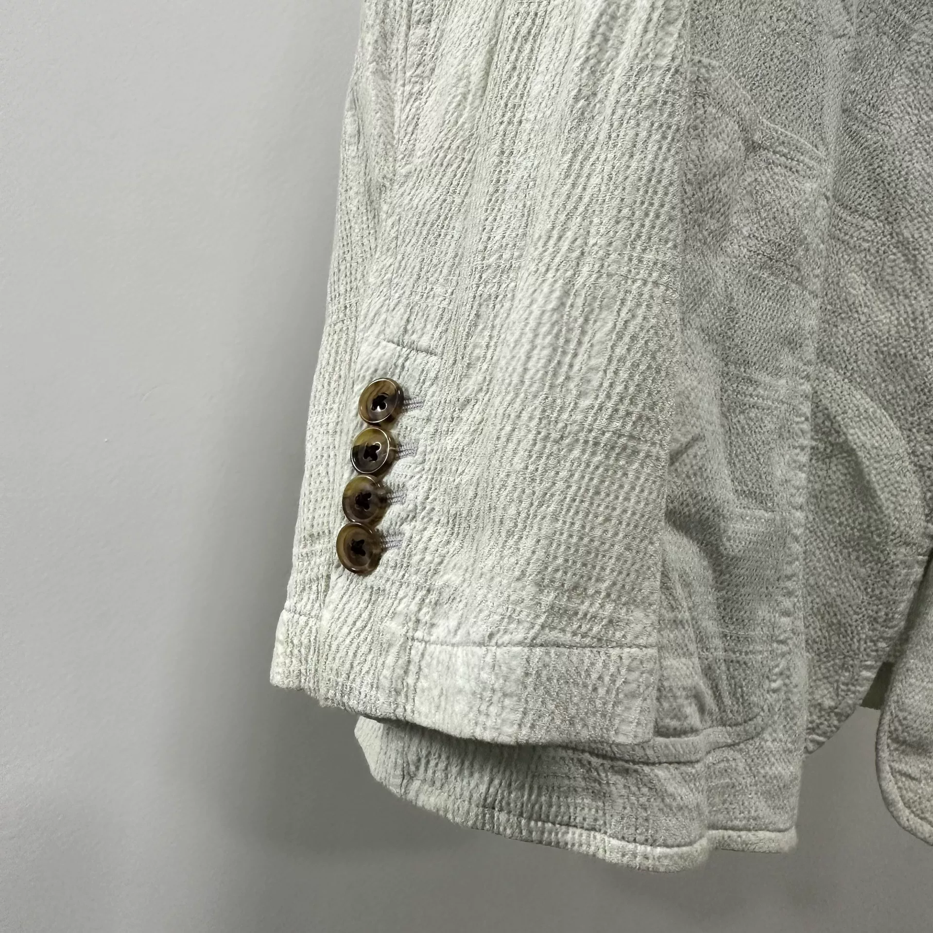Hermes Light Gray-Green Casual Thin Blazer — detail
