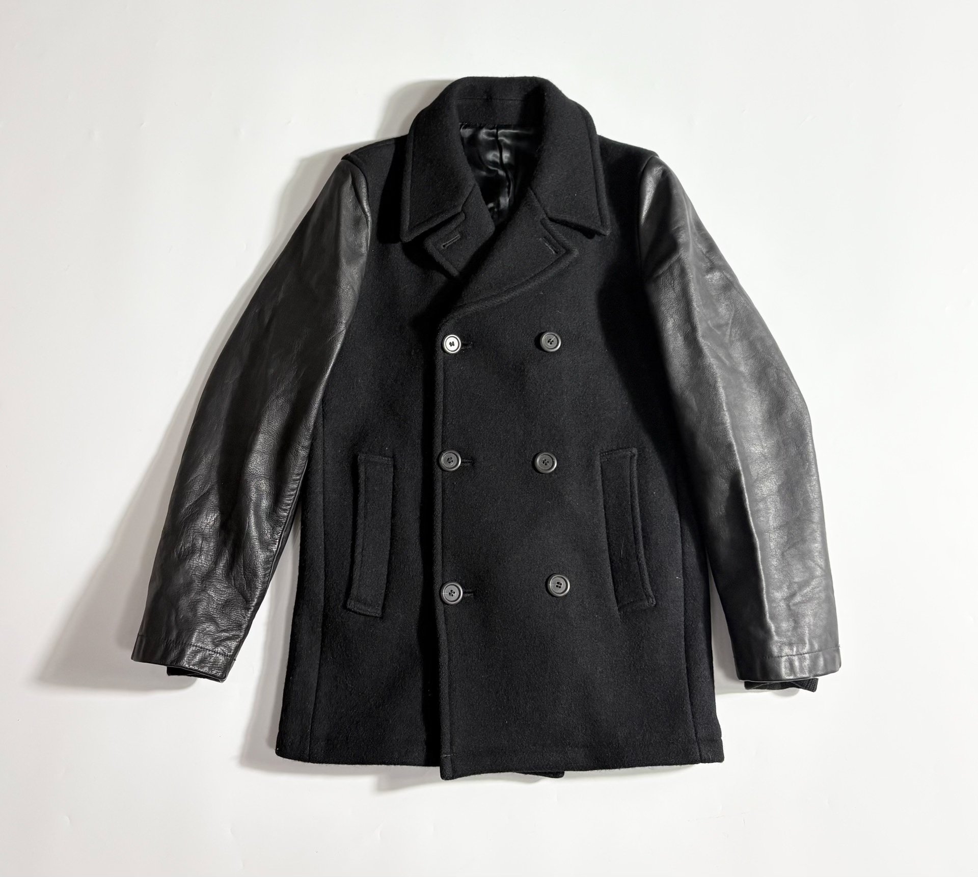 PHIGVEL Black Leather Sleeve Jacket