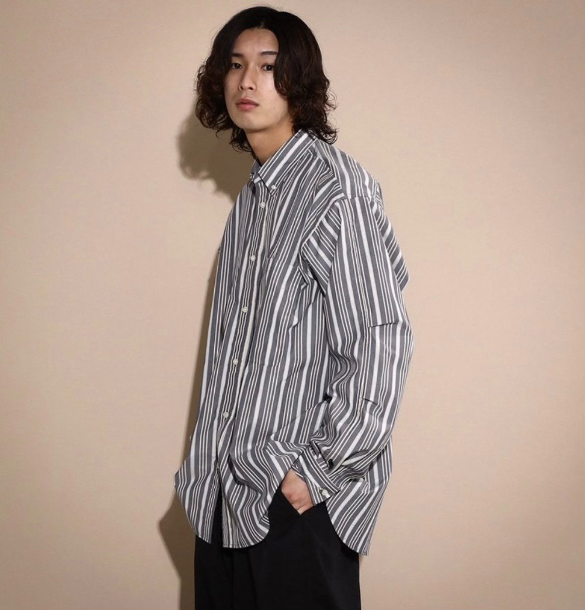 DAIWA PIER39 Tech Stripe Shirt — front