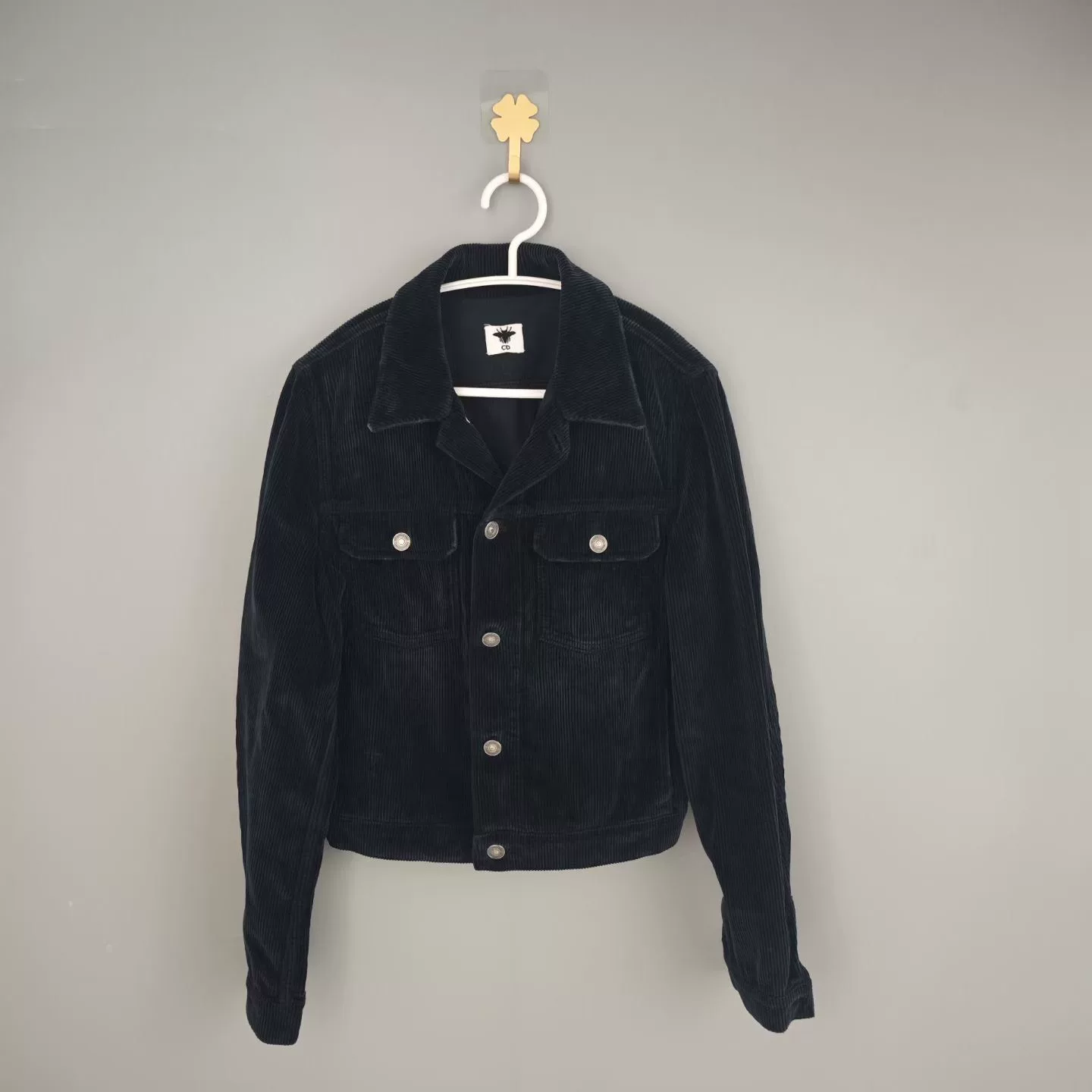 Dior Dark Blue CD Bee Embroidered Corduroy Jacket