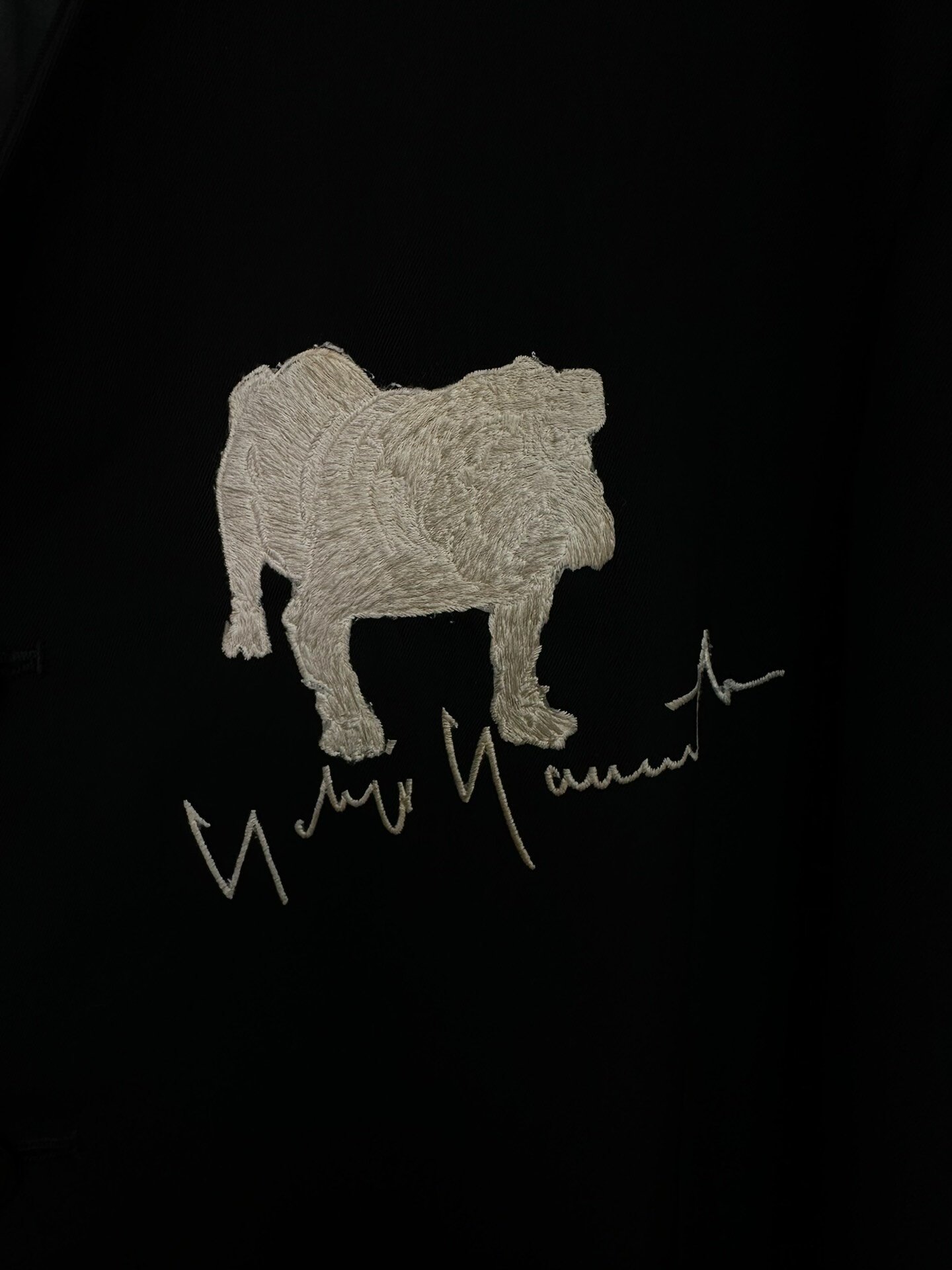 Yohji Yamamoto 90s Dog Embroidery Jacket — detail