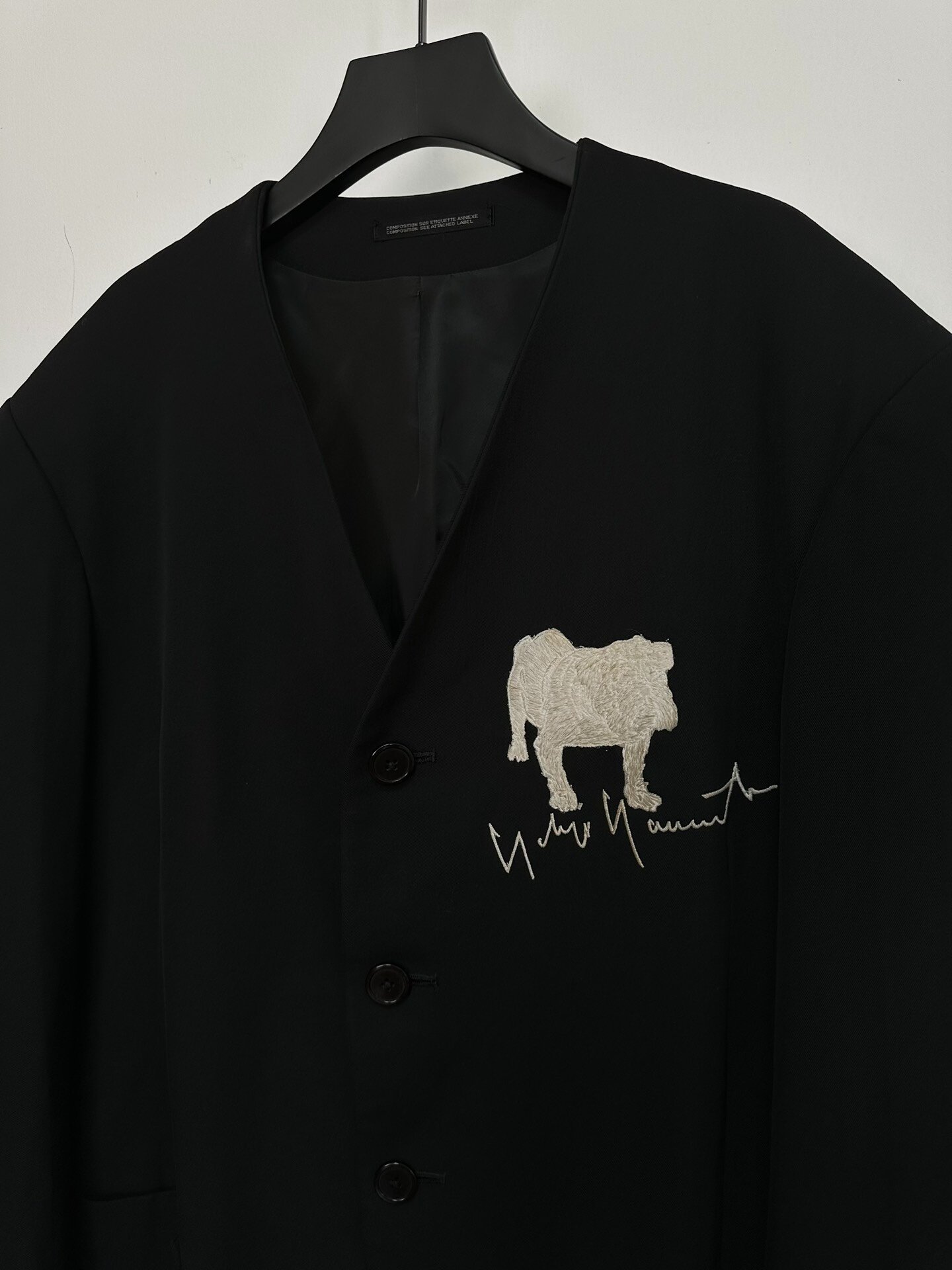 Yohji Yamamoto 90s Dog Embroidery Jacket — front