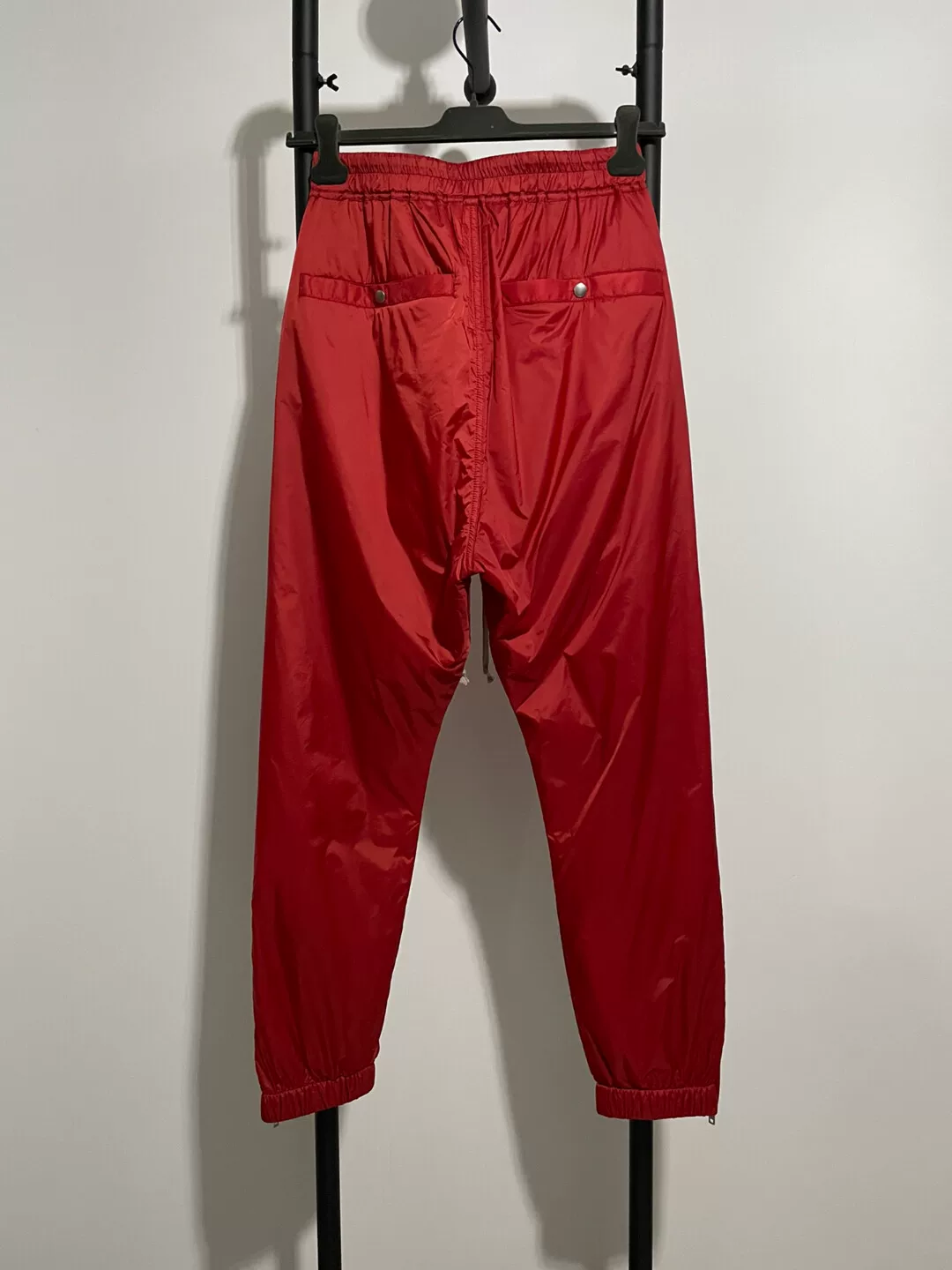 Rick Owens Red Ankle Zip Jerry Pants — front