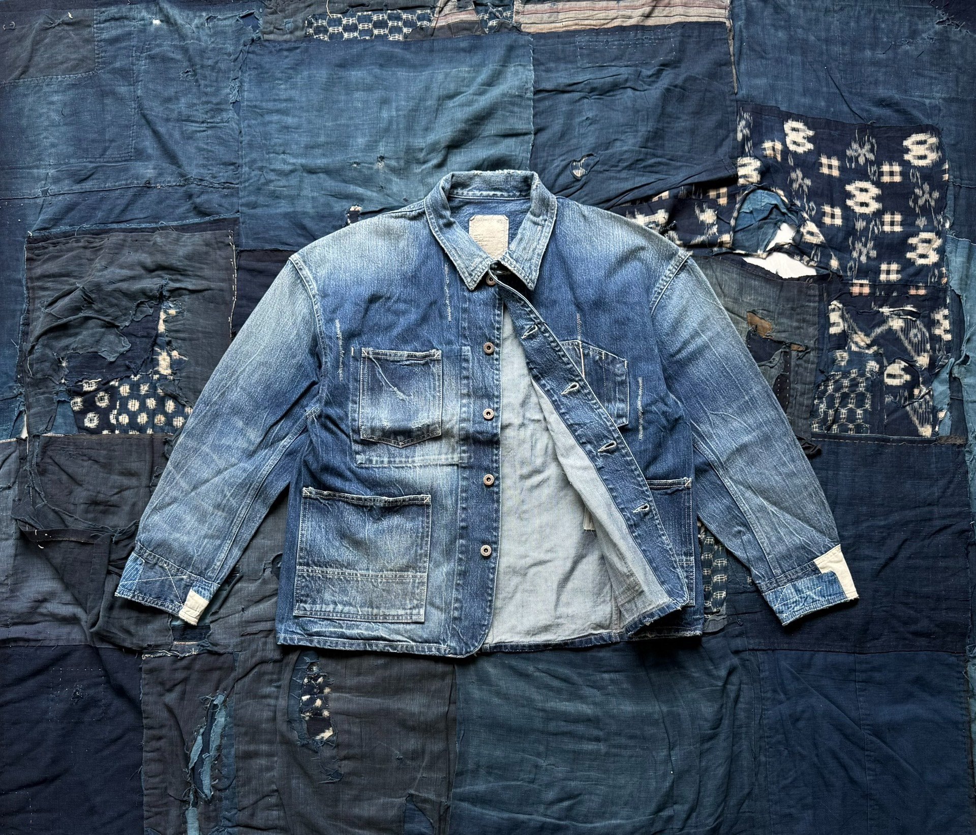 MADNESS 4P Regenerated Denim Chore Jacket — front