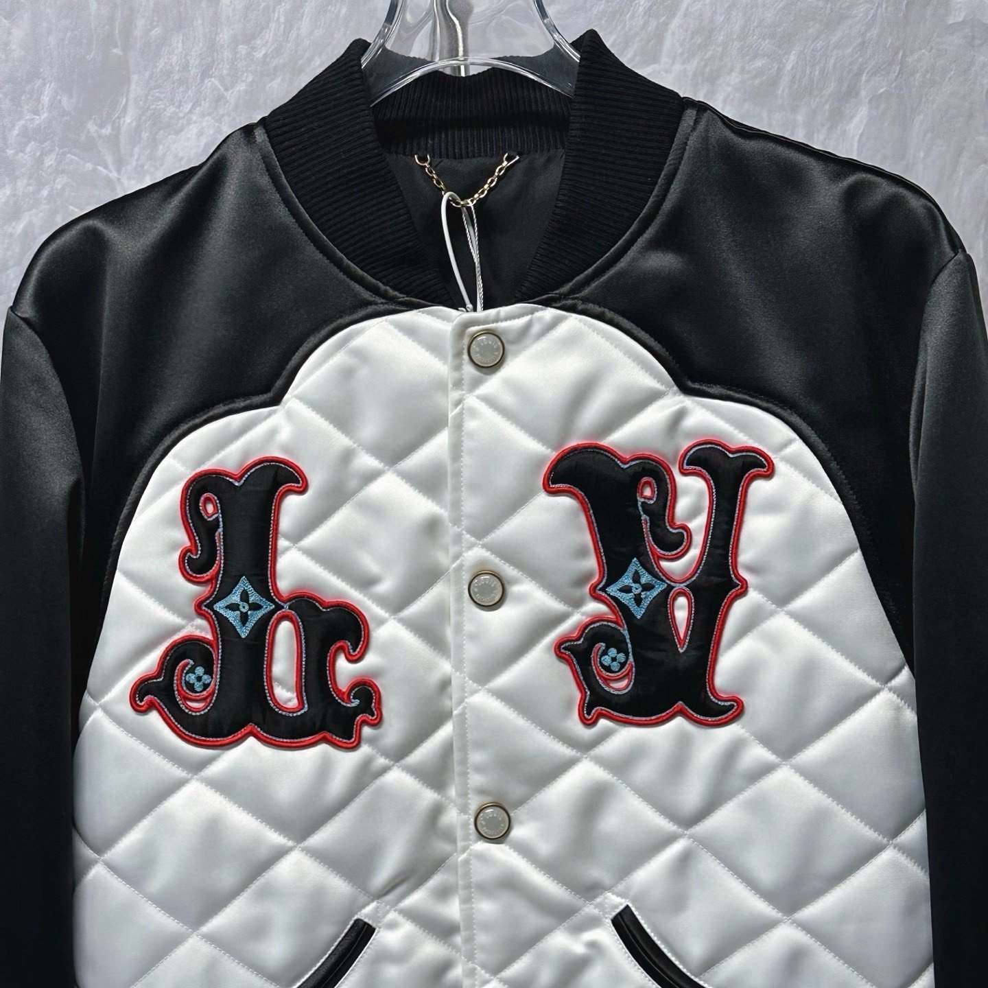 Louis Vuitton FW24 Pearl Button Baseball Jacket — front