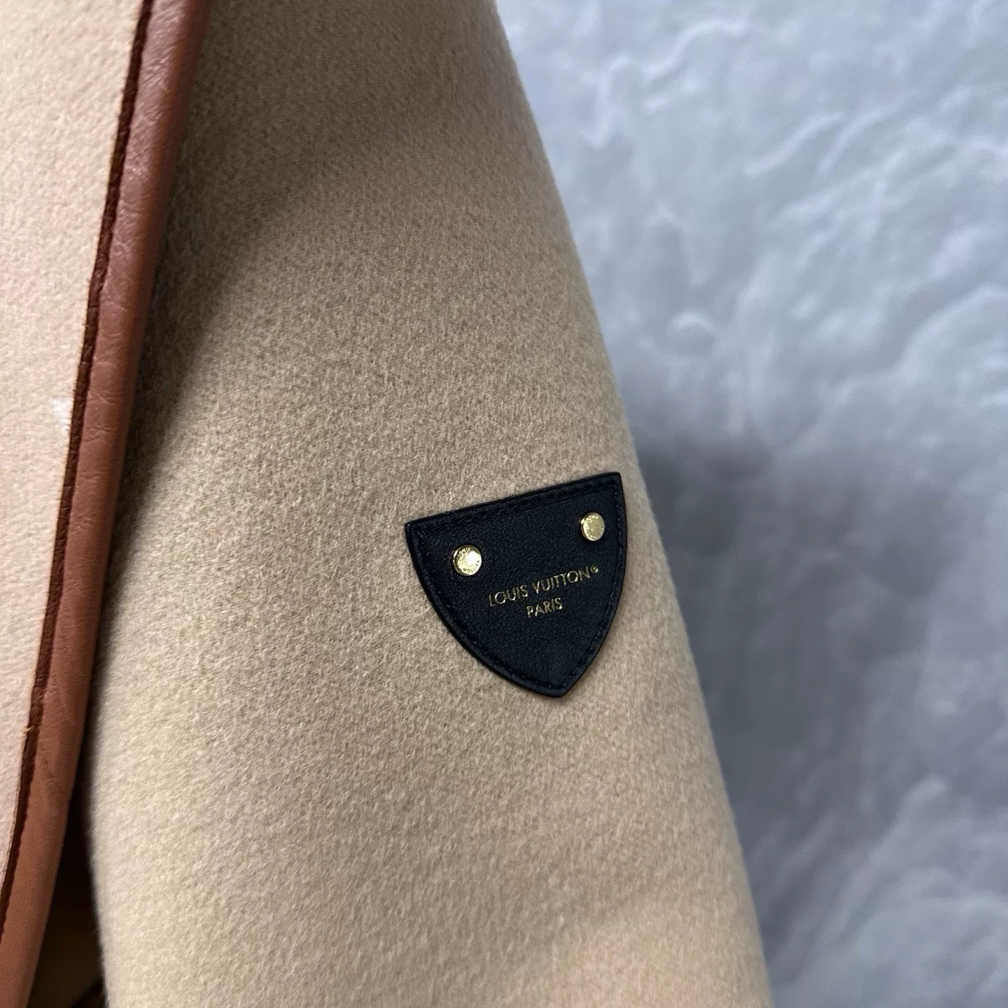 Louis Vuitton Beige Monogram Inner Hooded Coat — label