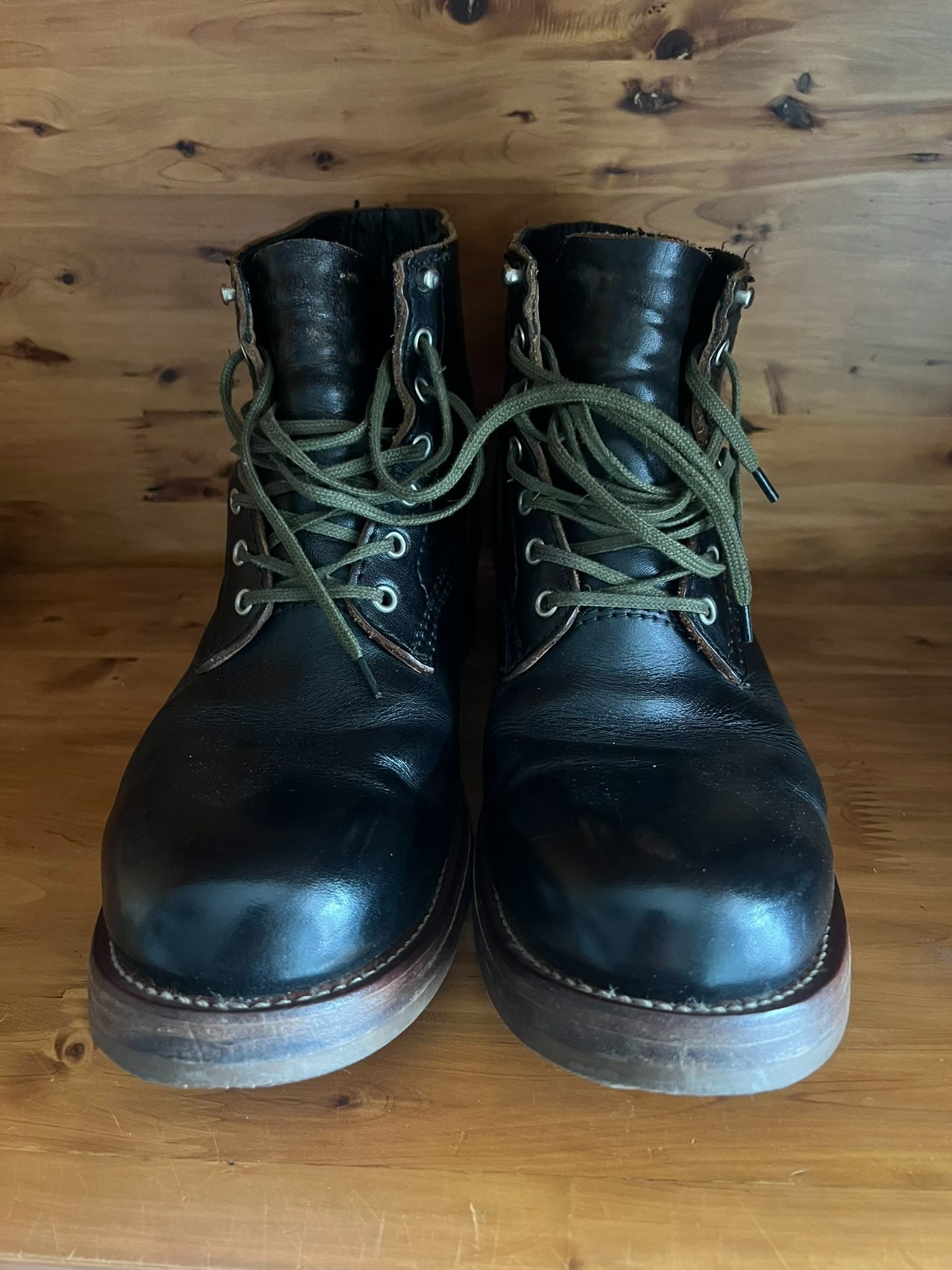 ADDICT CLOTHES Tea Core Leather Work Boots — front