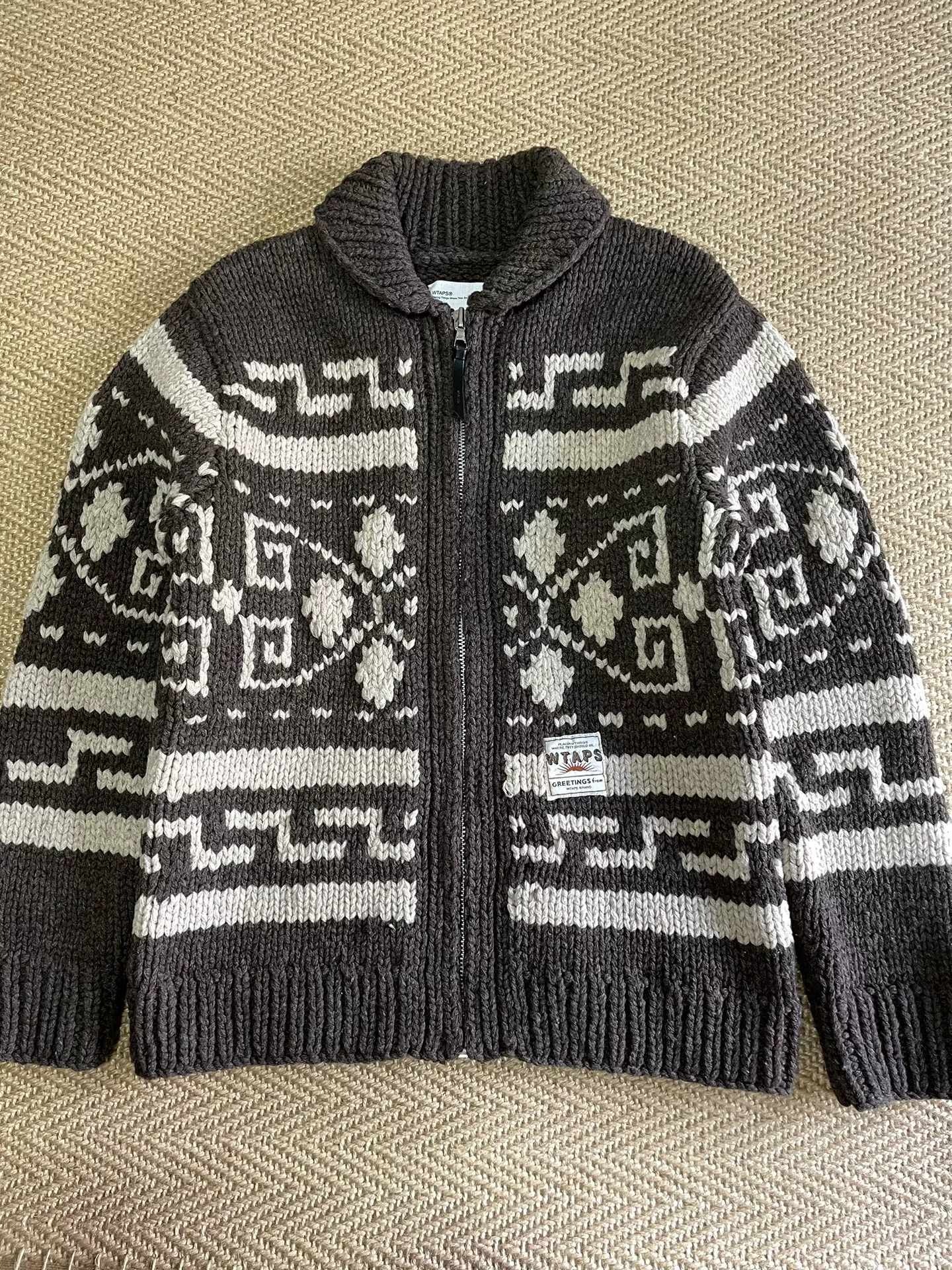 WTAPS Cowichan Wool Sweater 13AW — detail