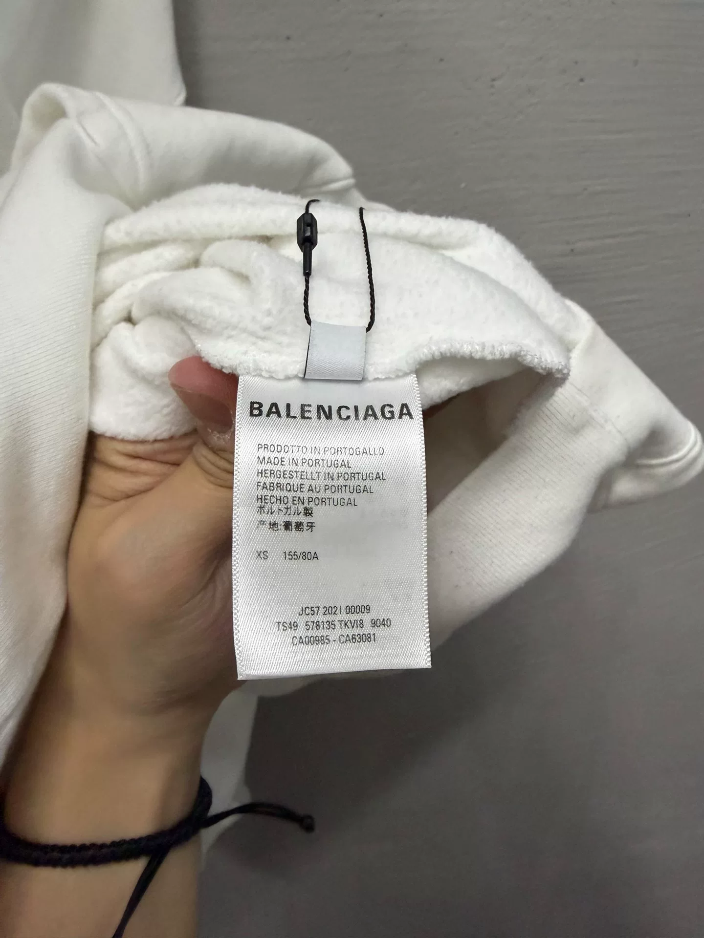 Balenciaga White Mosaic Logo Hoodie — back