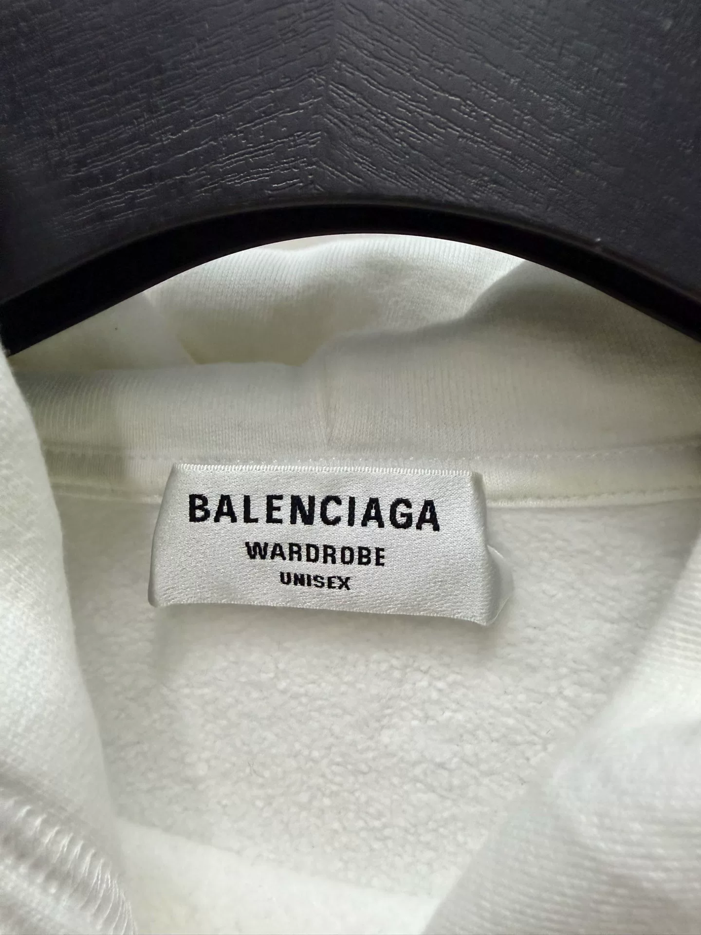 Balenciaga White Mosaic Logo Hoodie — detail