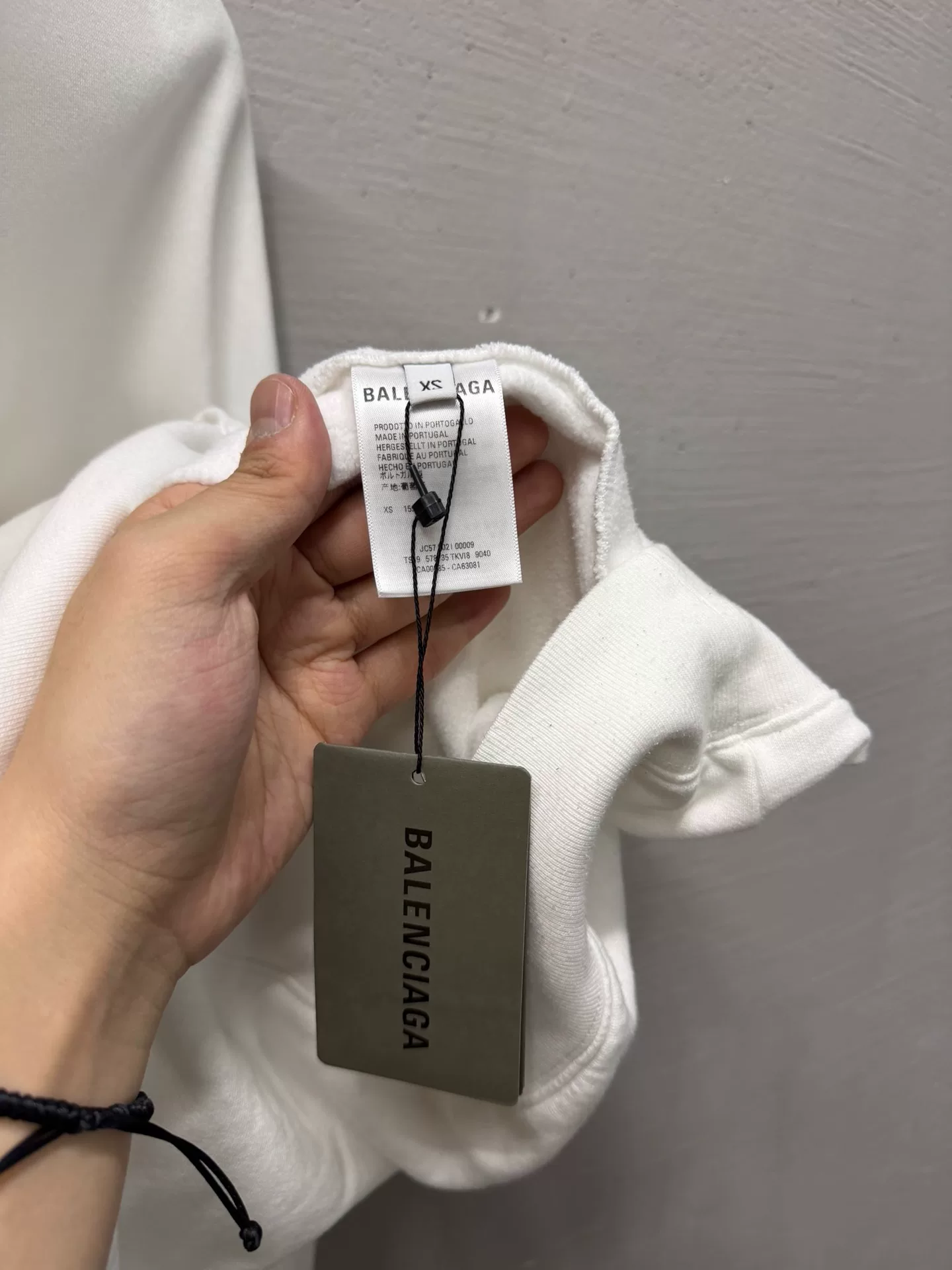 Balenciaga White Mosaic Logo Hoodie — label