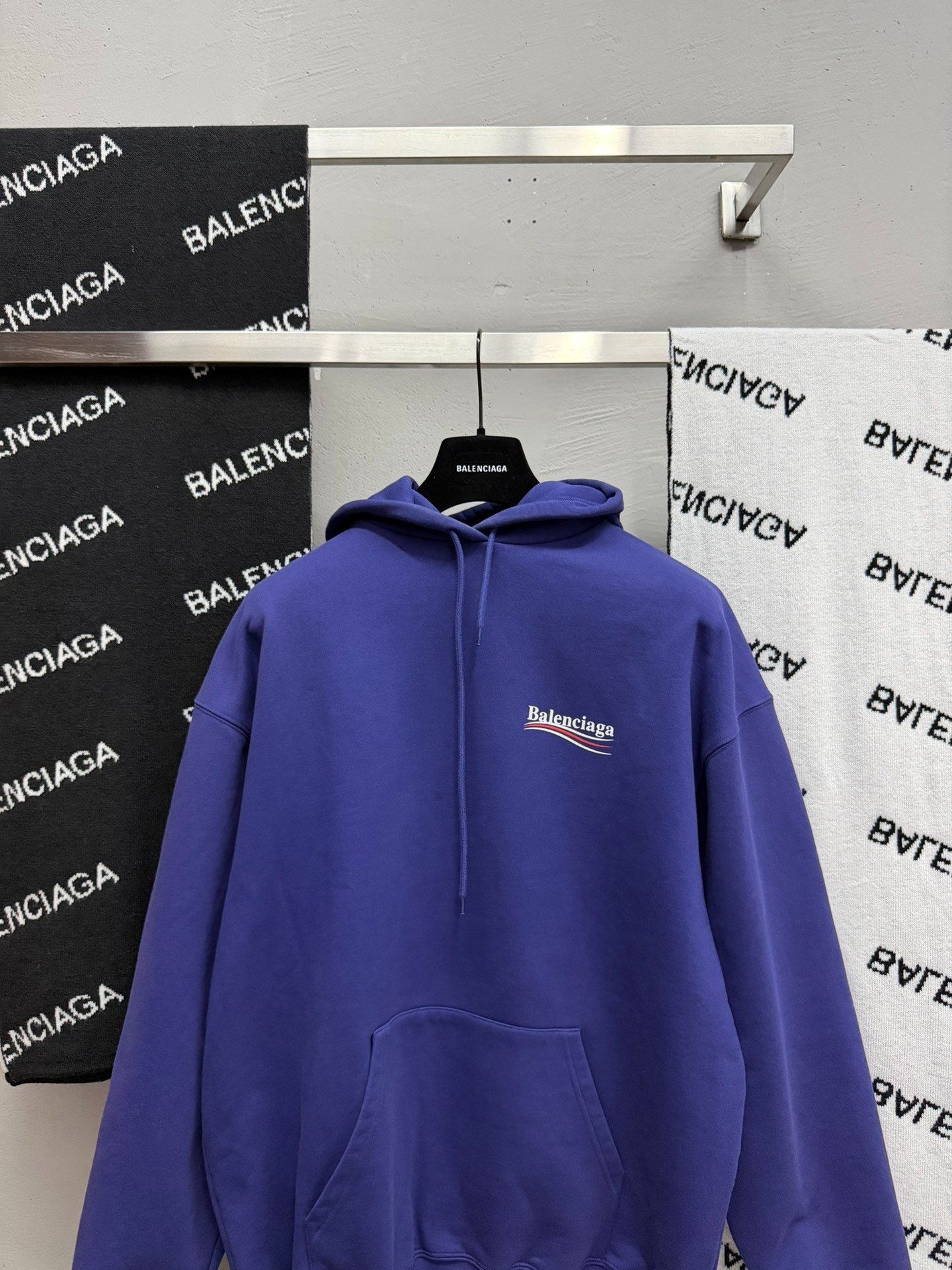 Balenciaga Purple Coke Logo Hoodie — front