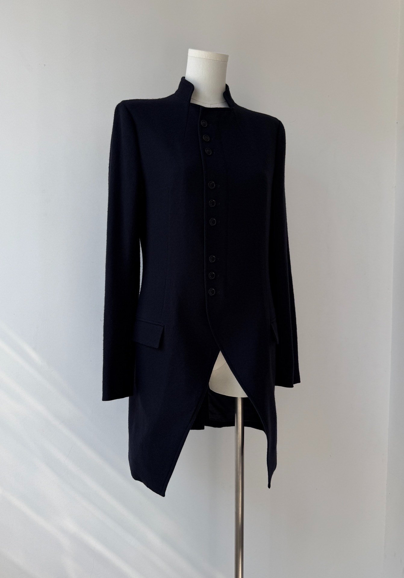 Yohji Yamamoto Y's Wool Stand Collar Coat — front