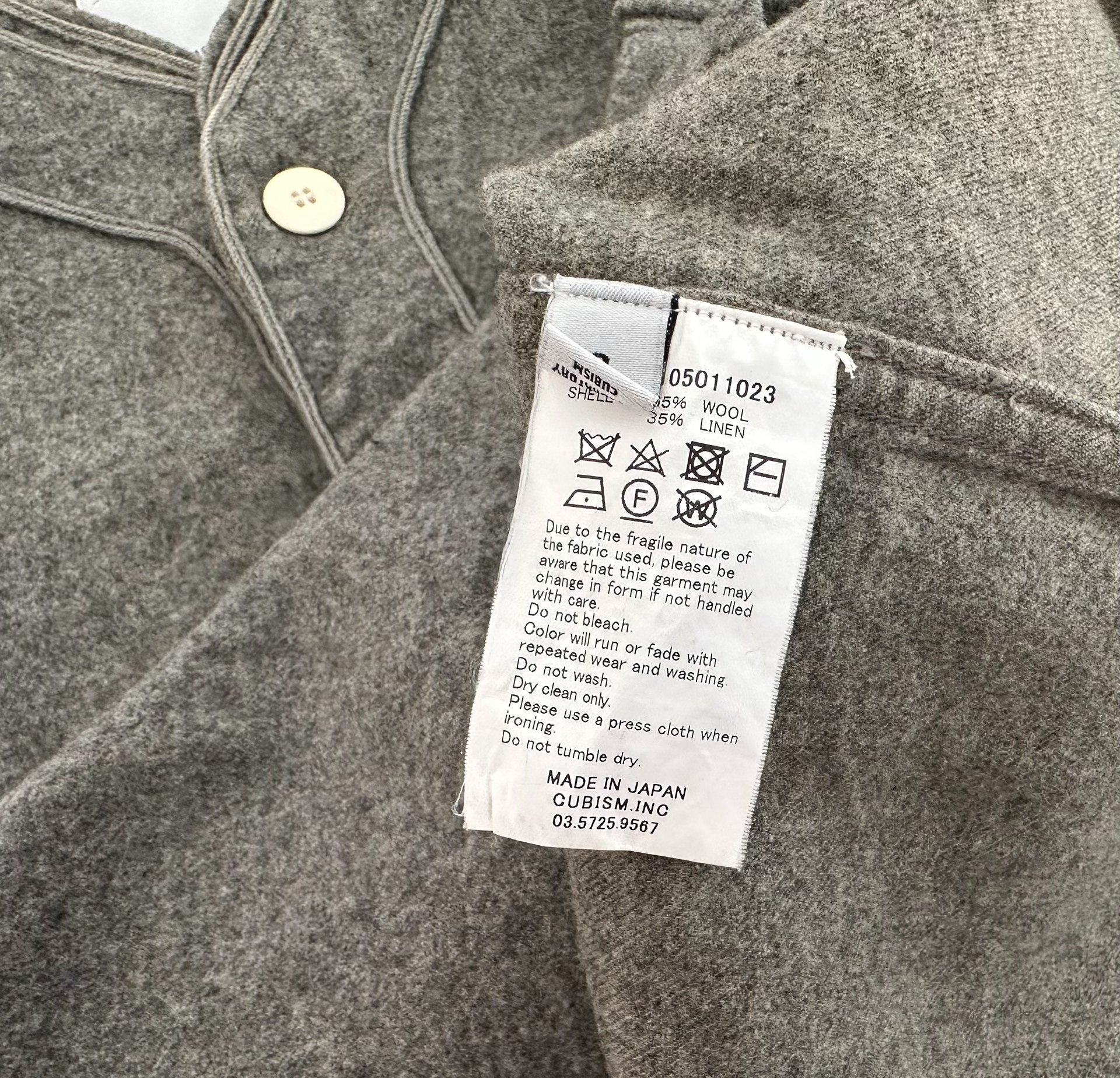 VISVIM DUGOUT SHIRT L/S WOOL/LINEN 17SS — back