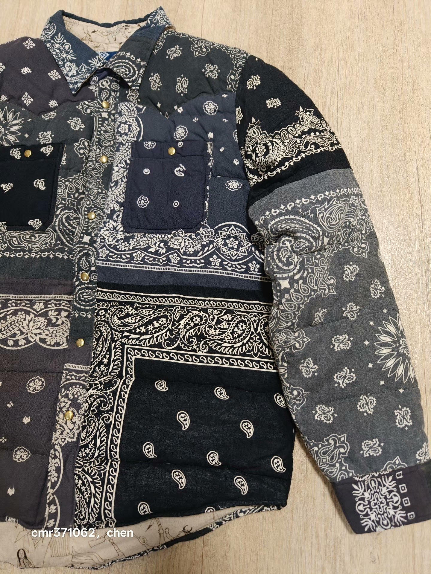 visvim 19 ict kerchief down jkt — detail