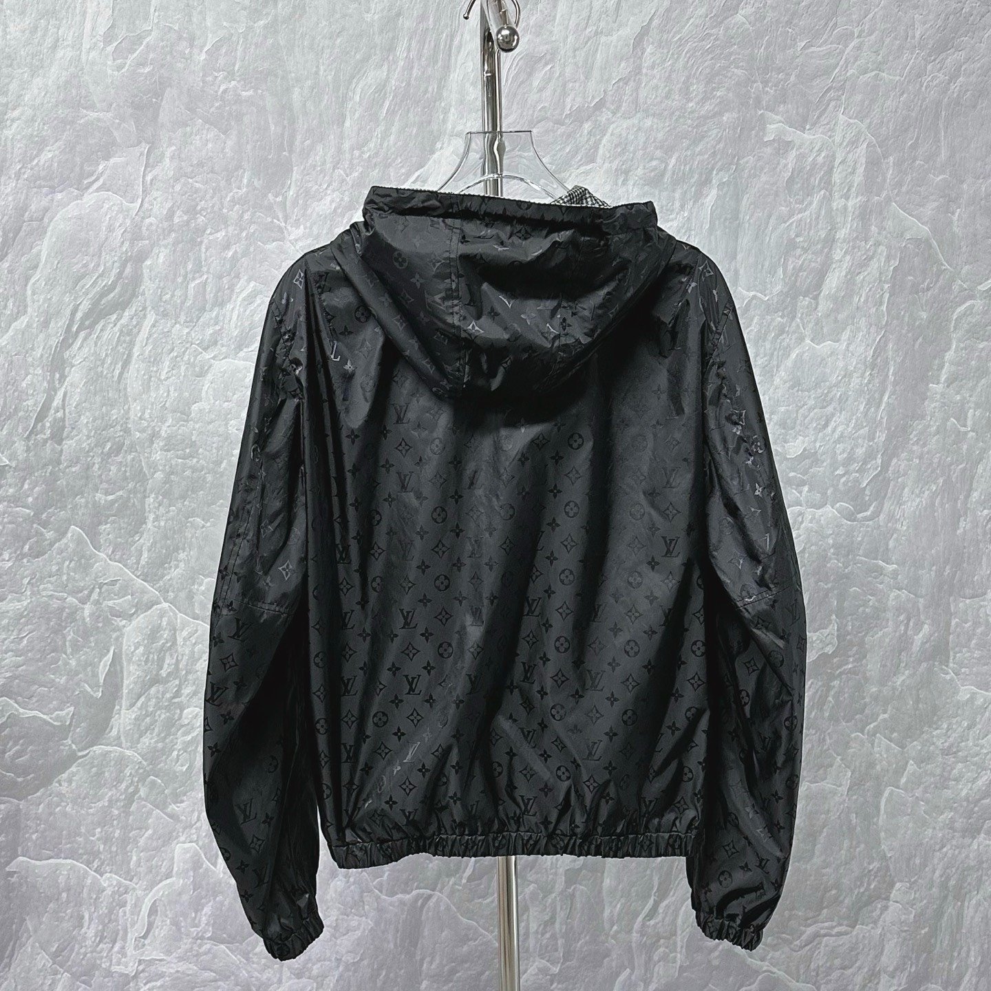 Louis Vuitton SS26 Reversible Raindrop Hooded Jacket — back