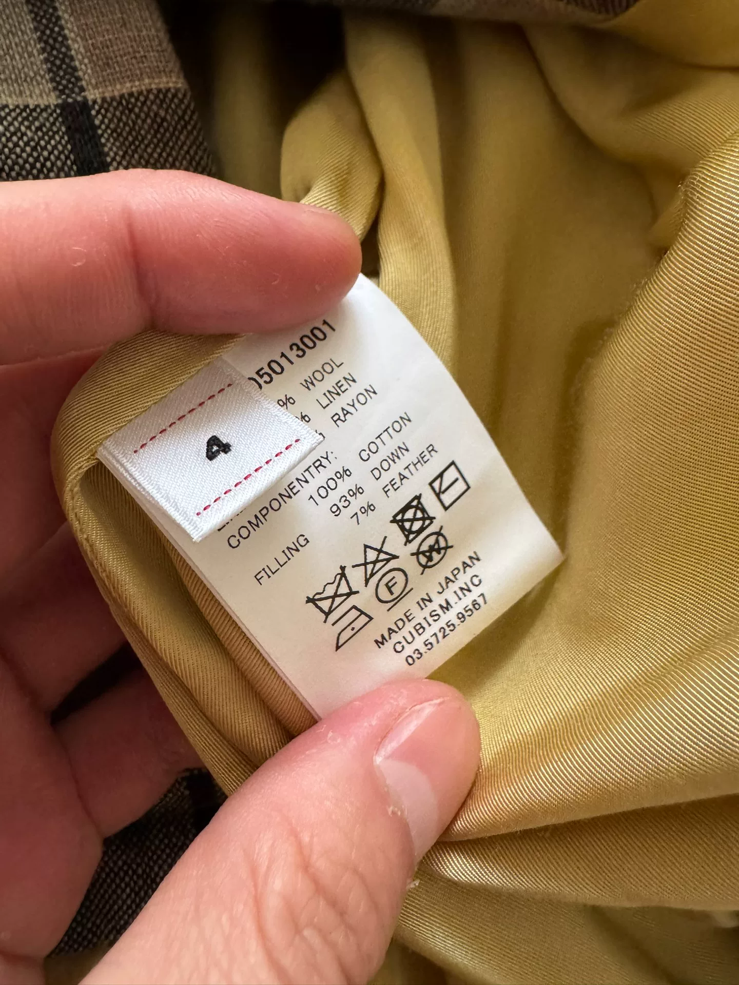 VISVIM 25SS KEESEY CHECK DOWN JKT — label