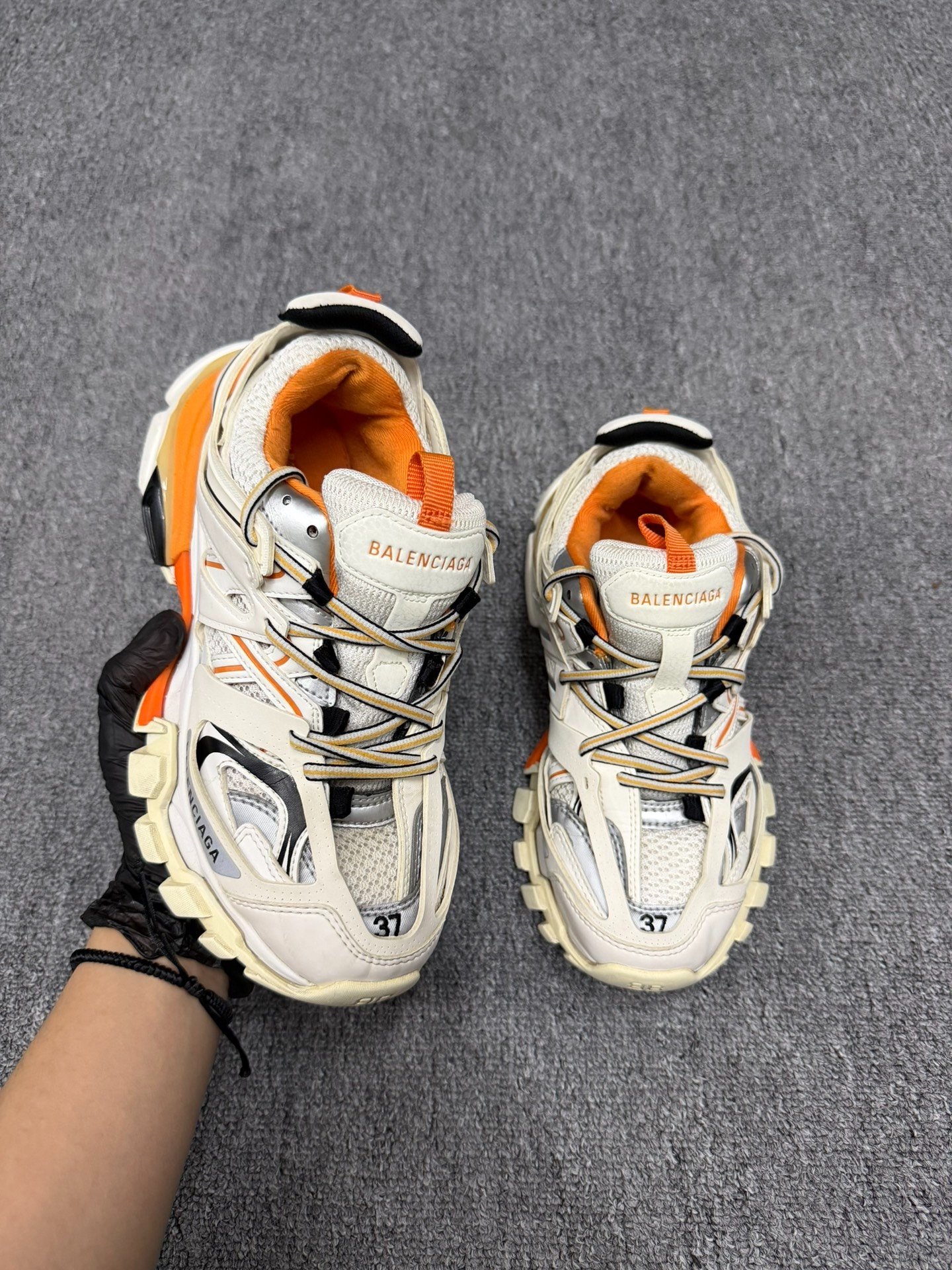 Balenciaga Track White Orange Sneakers — detail