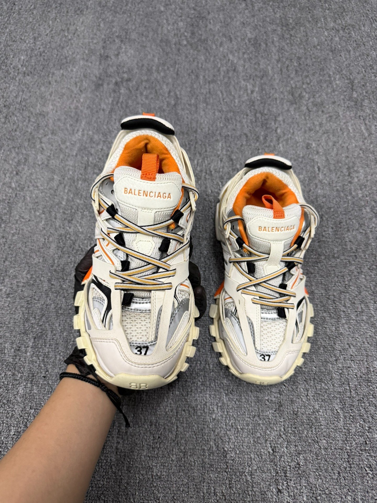Balenciaga Track White Orange Sneakers — back