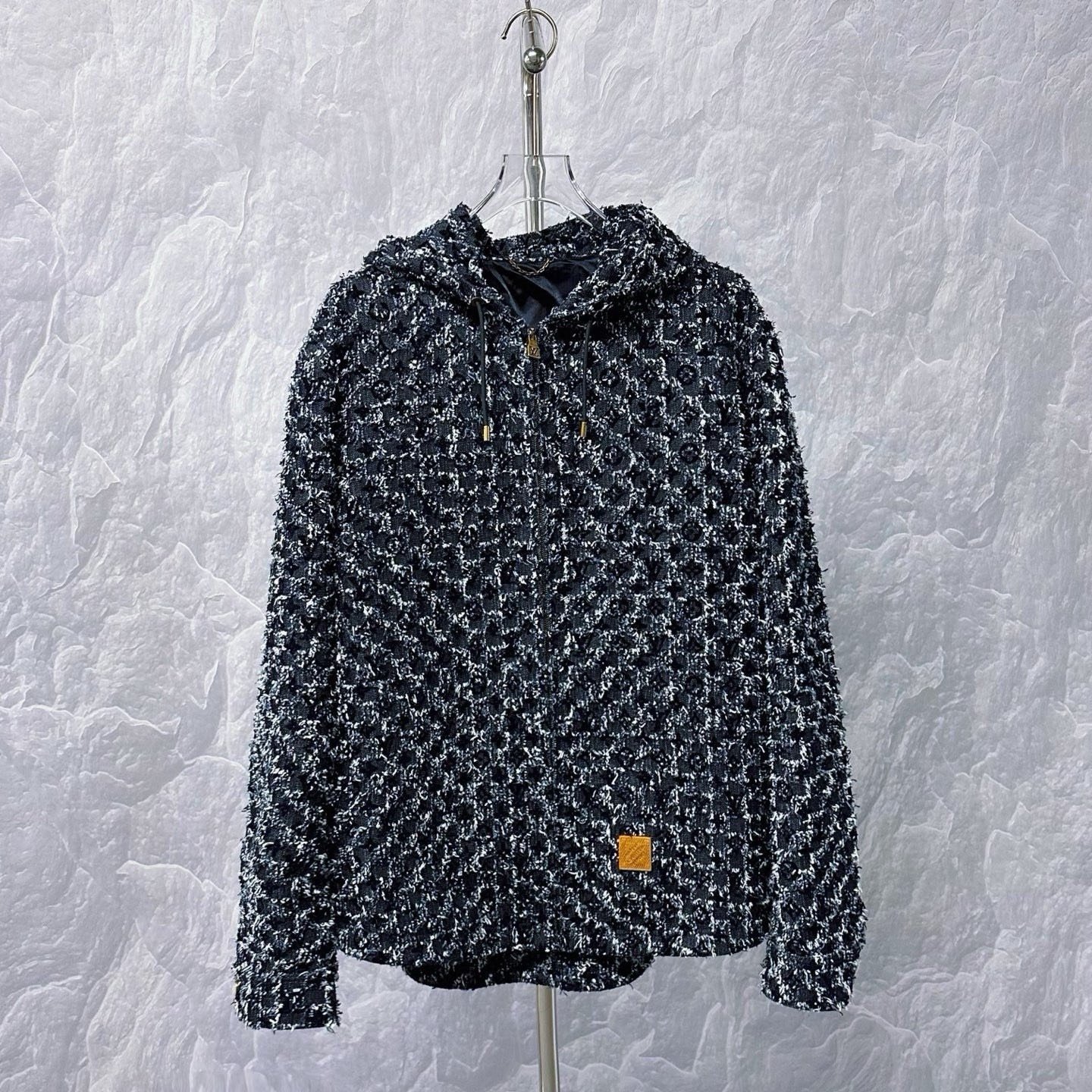 Louis Vuitton FW25 Flocked Monogram Hooded Jacket