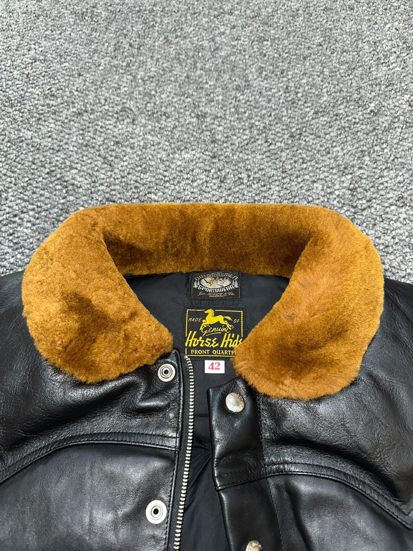 Real McCoys Horsehide Down Vest — detail