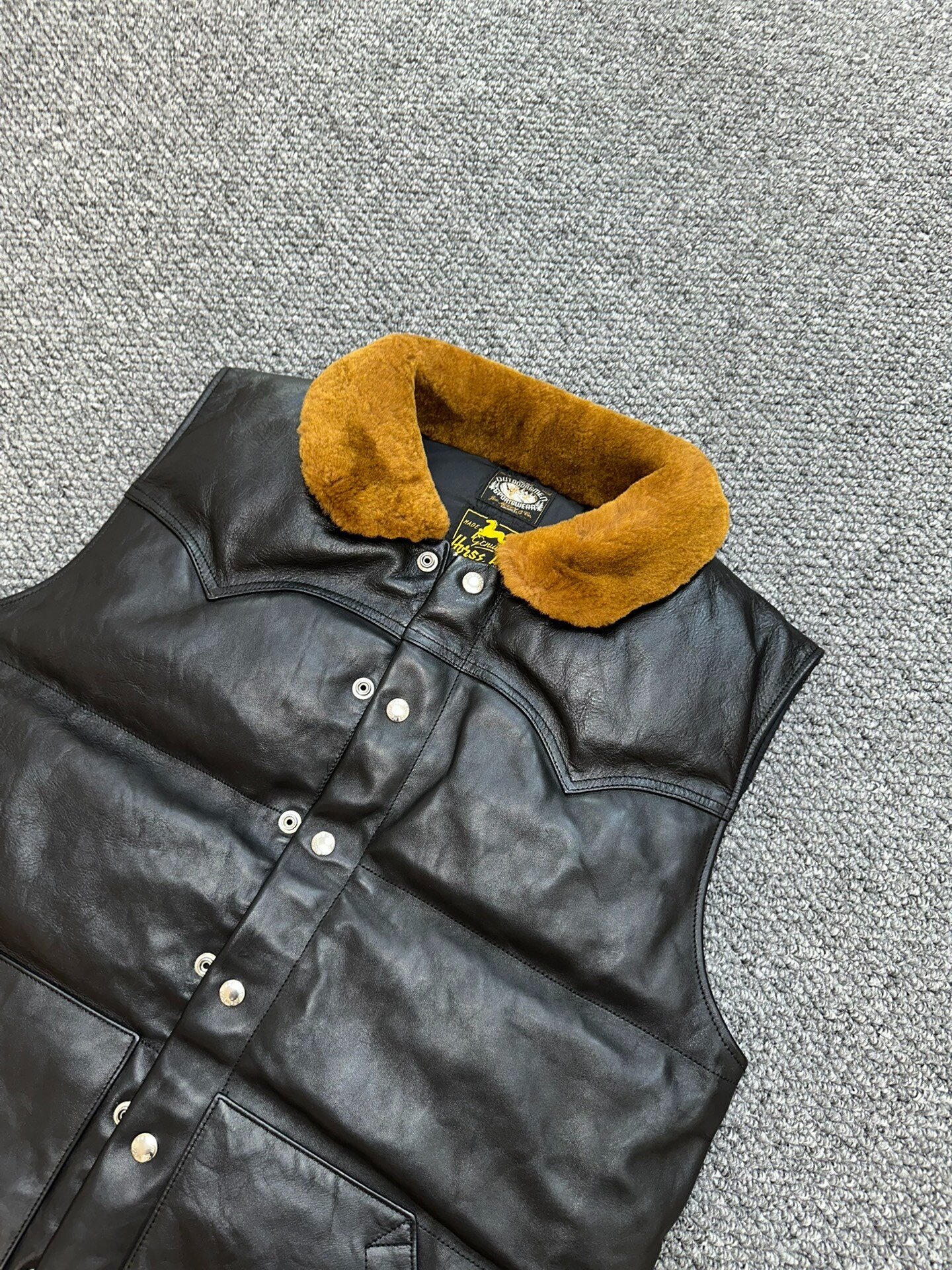 Real McCoys Horsehide Down Vest — front