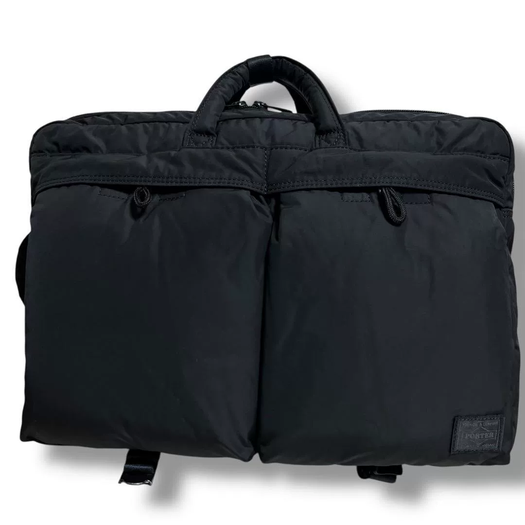 PORTERsenses Black 3WAY Briefcase Backpack — front