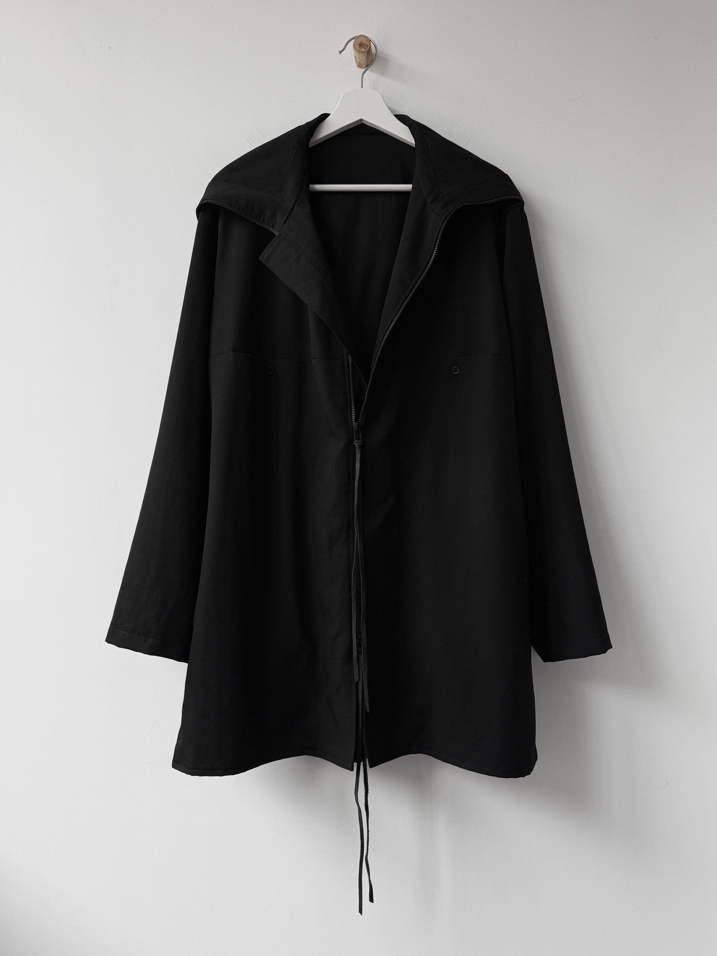 Yohji Yamamoto Minimalist Hooded Jacket — front