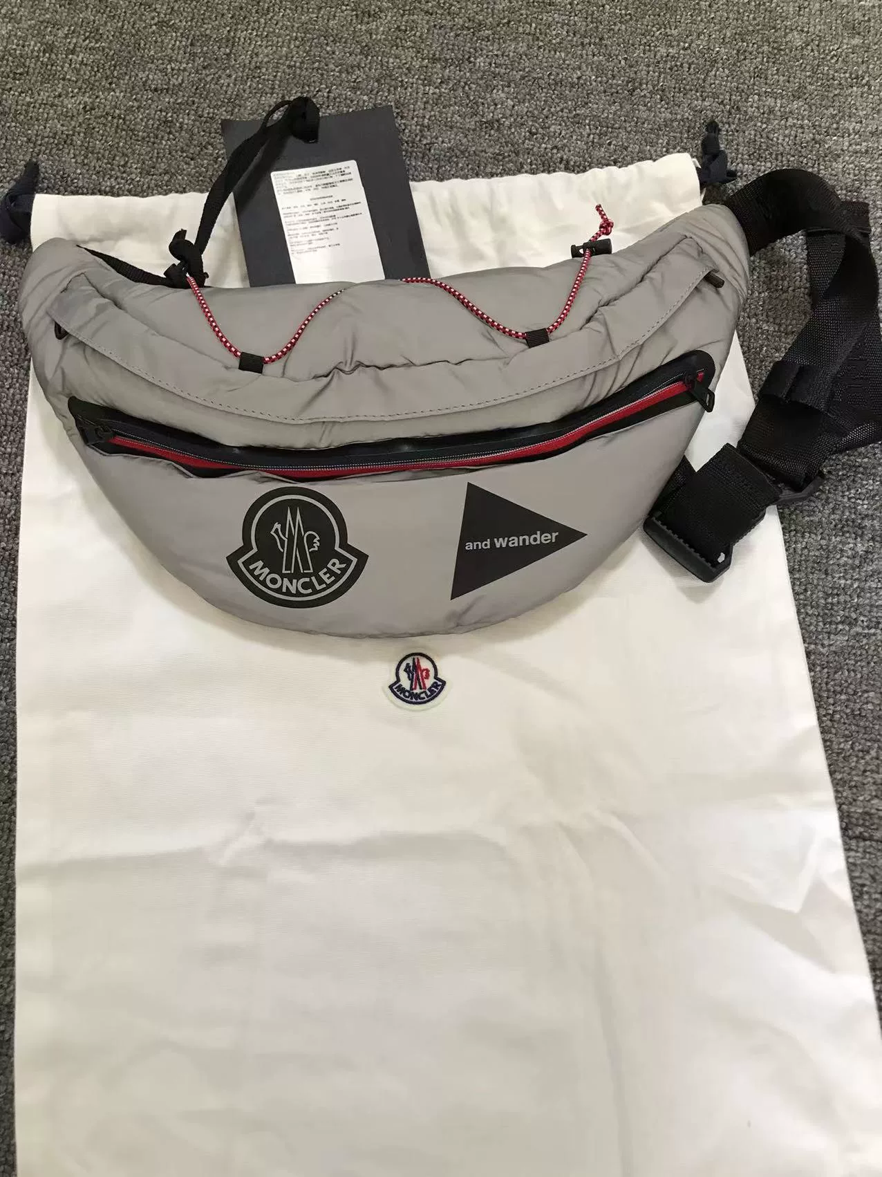 Moncler and Wander Reflective Fanny Pack — back