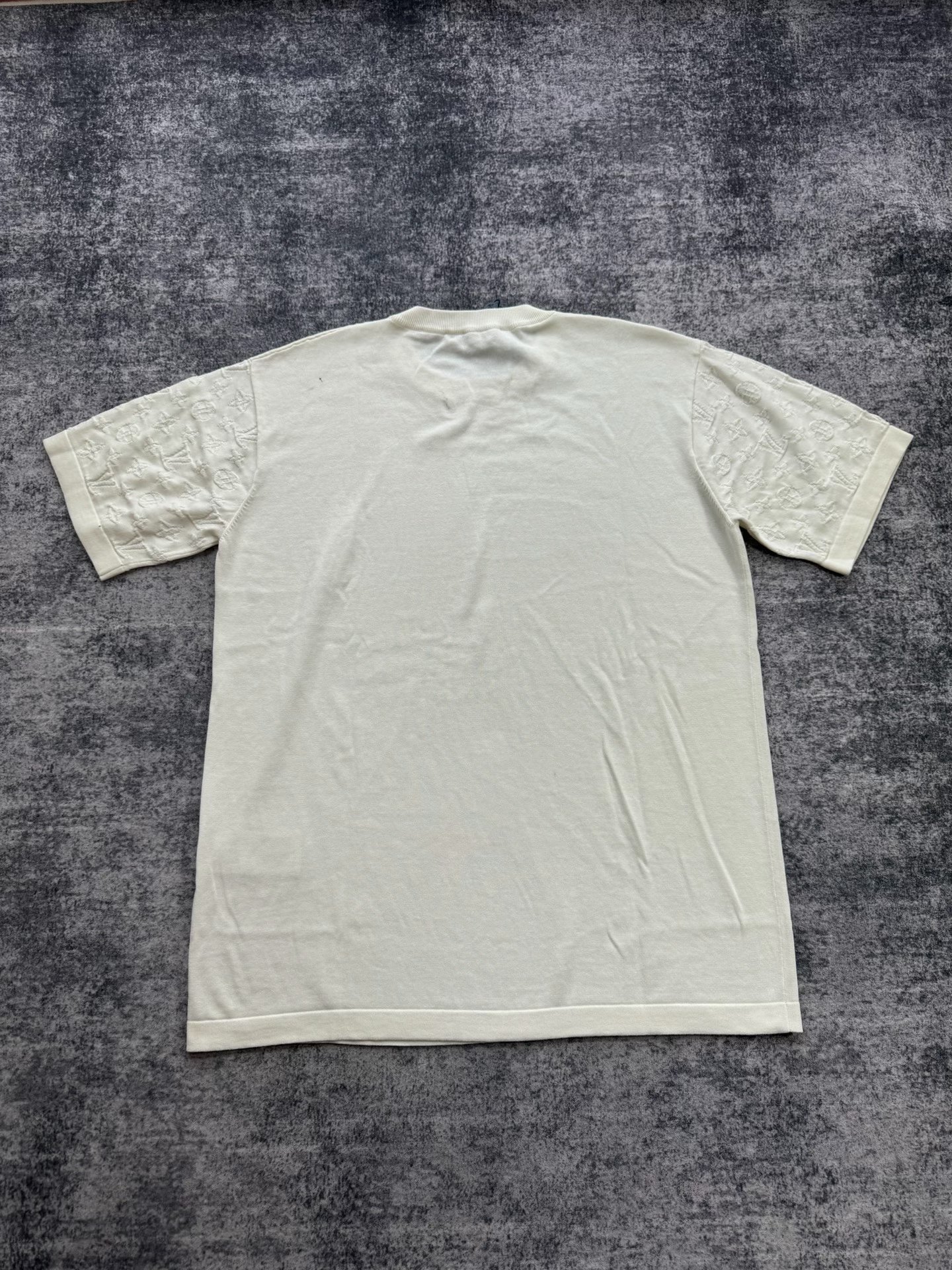 Louis Vuitton White Knit Short Sleeve Tee — front