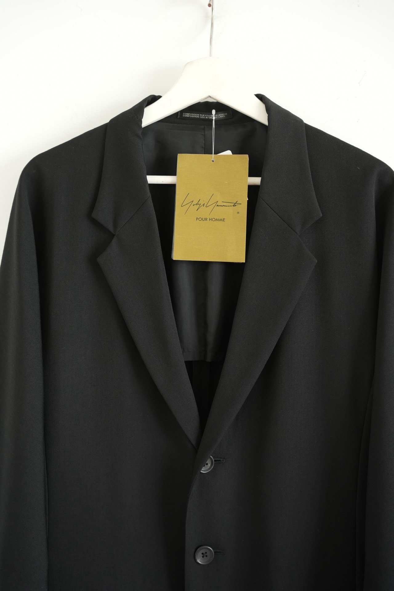 Yohji Yamamoto 24SS Strapped Sleeve Wool Coat — detail