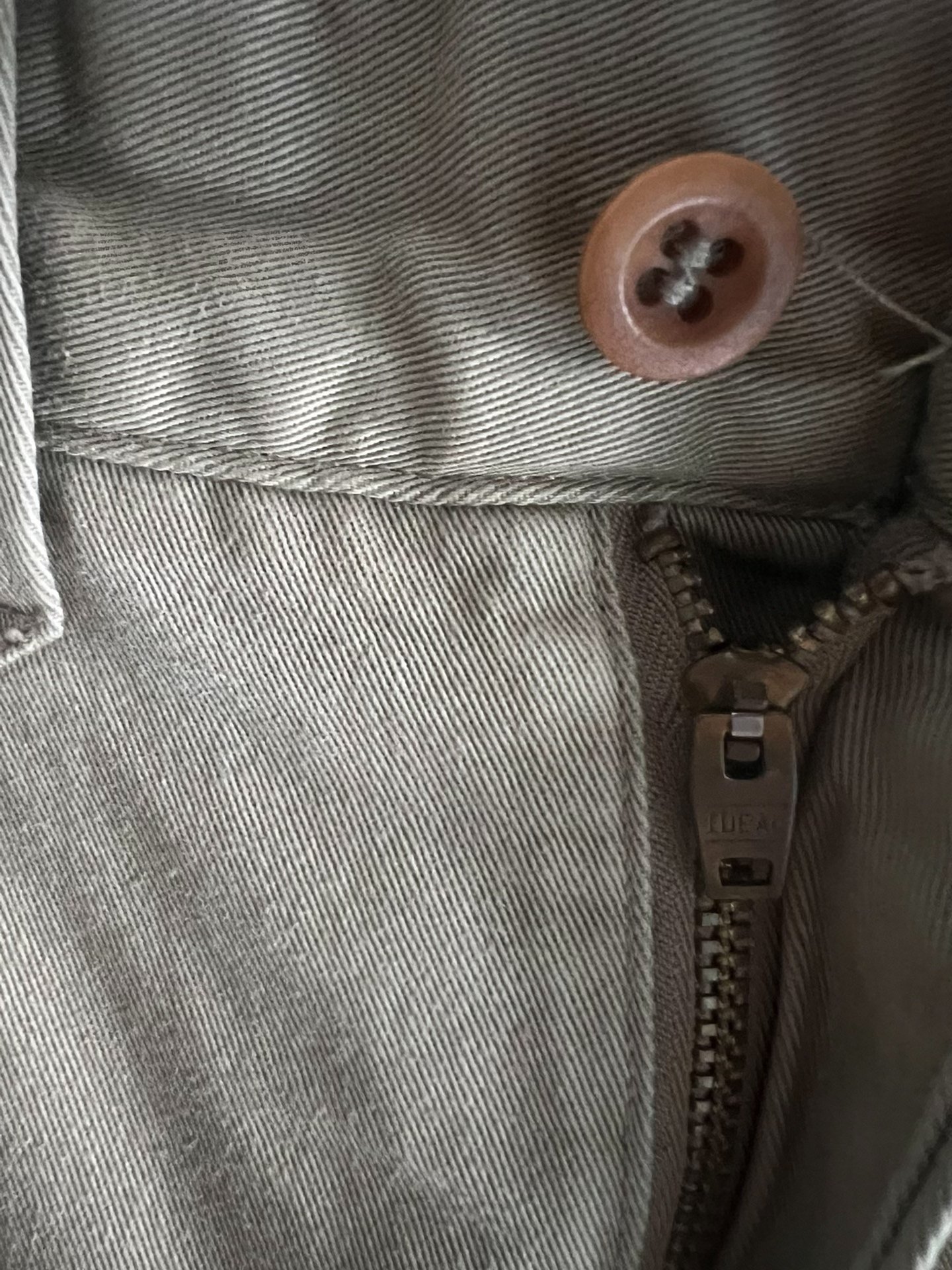 RRL Double RL Khaki Gem Button Officer Pants — label