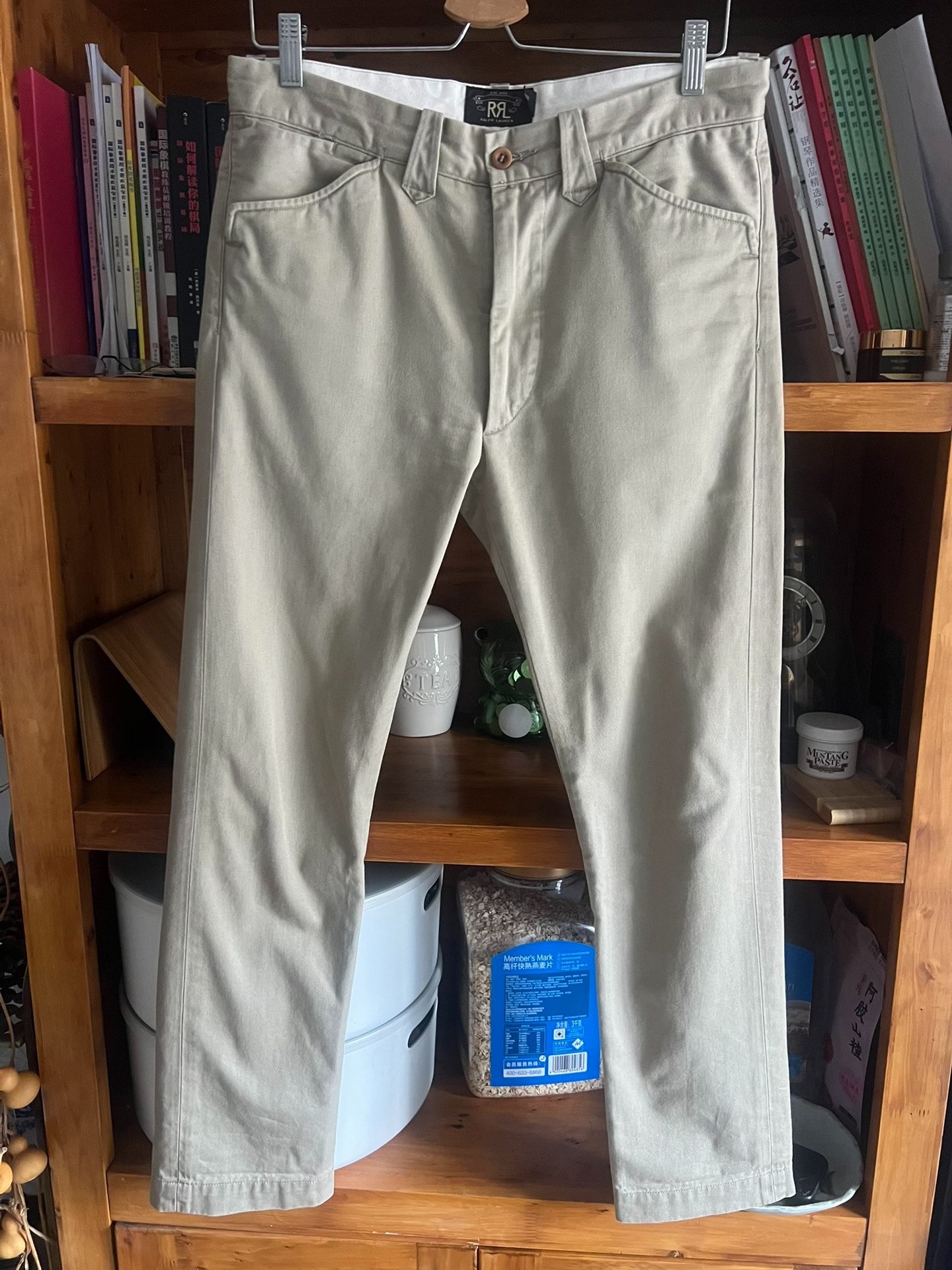 RRL Double RL Khaki Gem Button Officer Pants