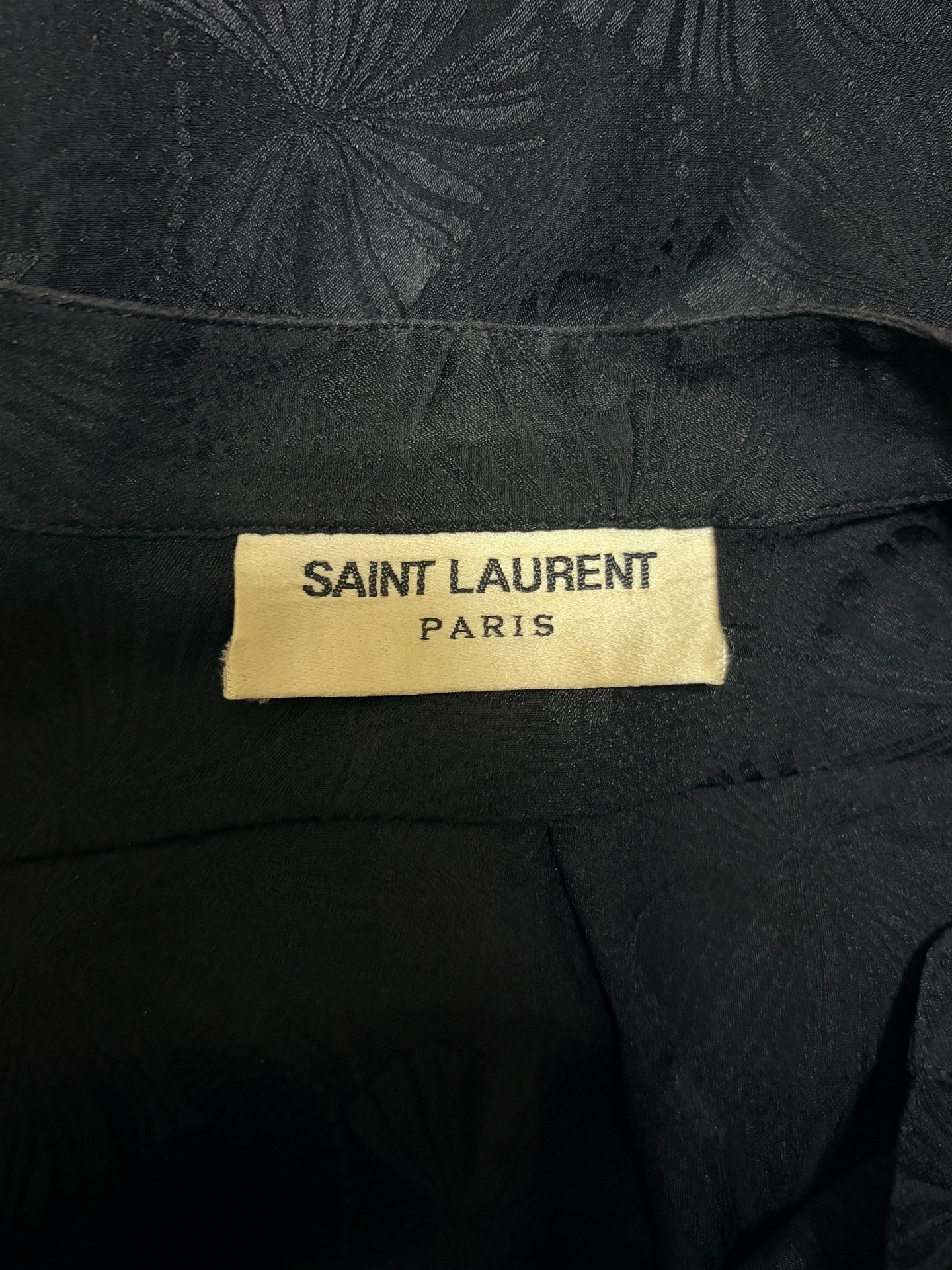 Saint Laurent SLP 21SS Henley Wool Silk Shirt — label