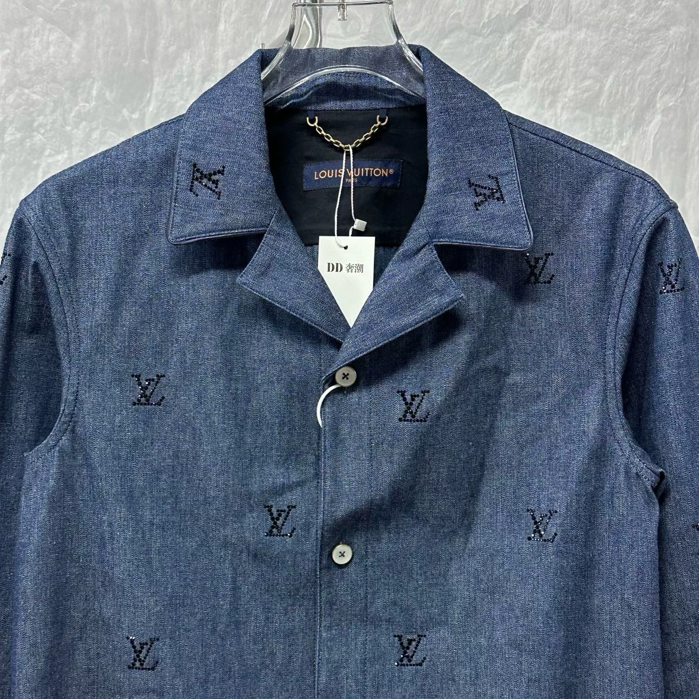 Louis Vuitton SS25 Rhinestone Shirt Jacket XS — detail