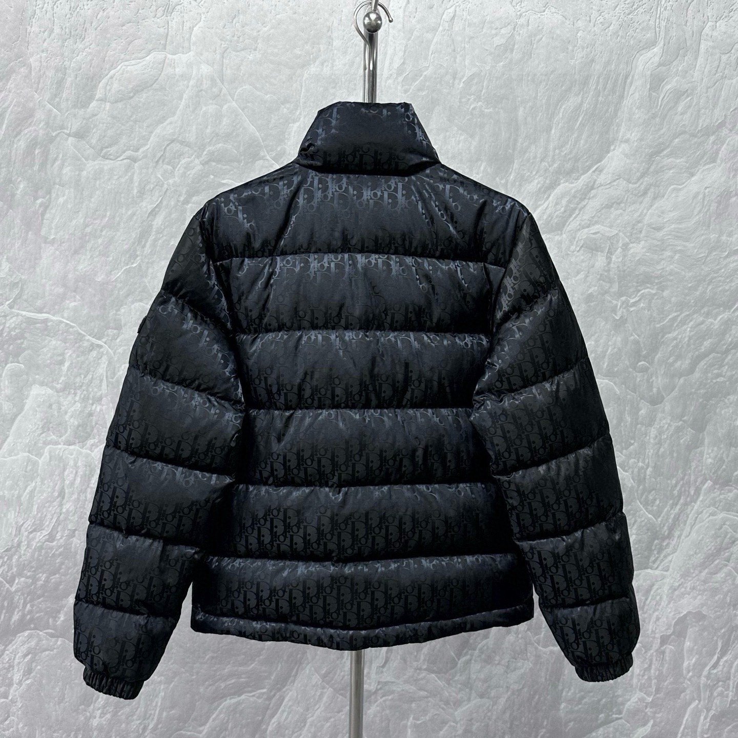 Dior All-Over Logo Stand-Collar Down Jacket — back
