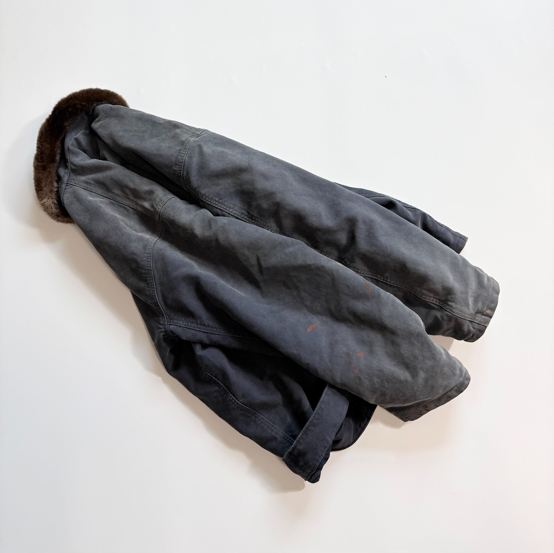 VISVIM Chief Deckhand Coat with Fur Collar — front
