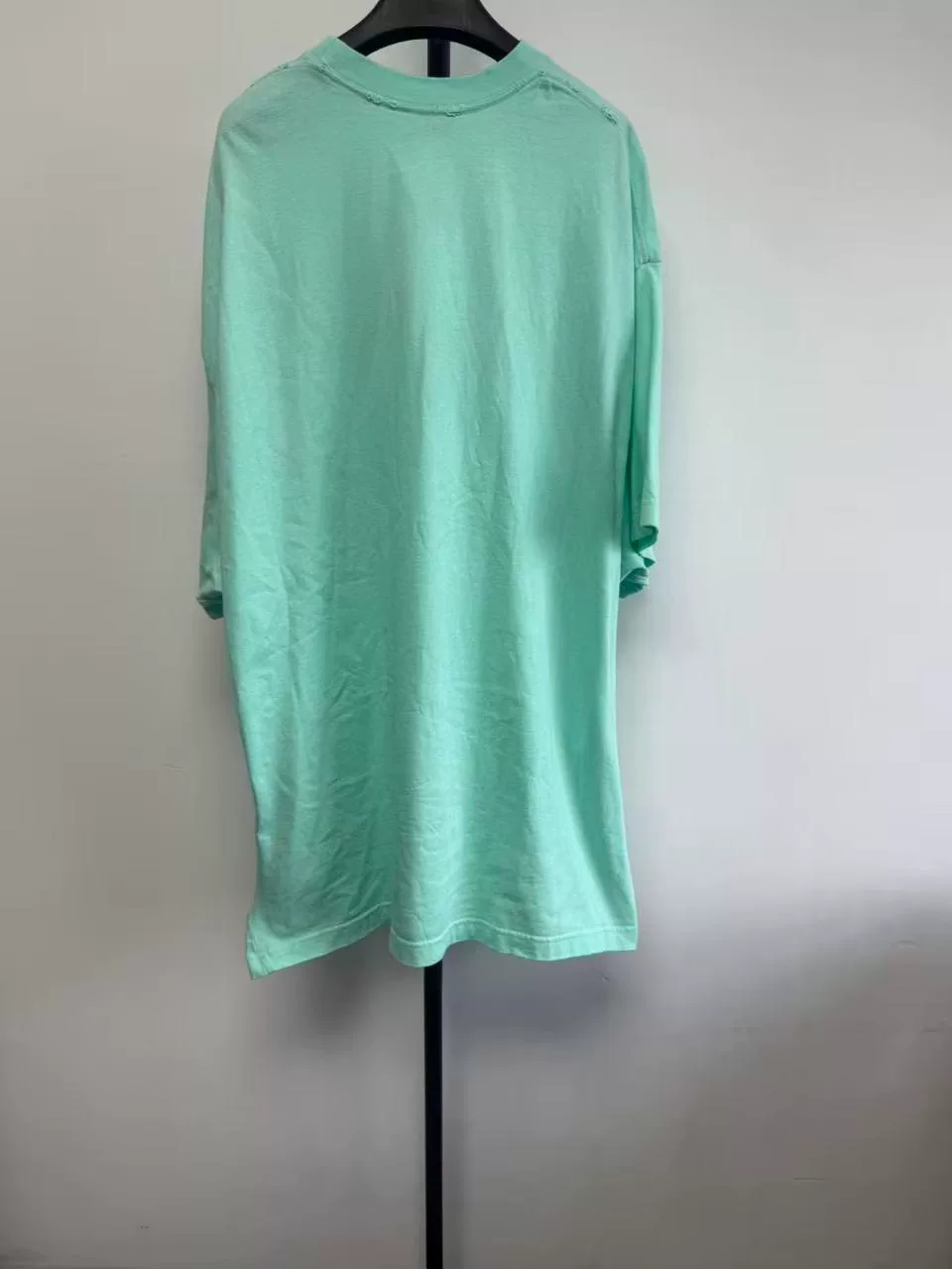 Balenciaga Distressed Mint Green Crewneck T-shirt — front