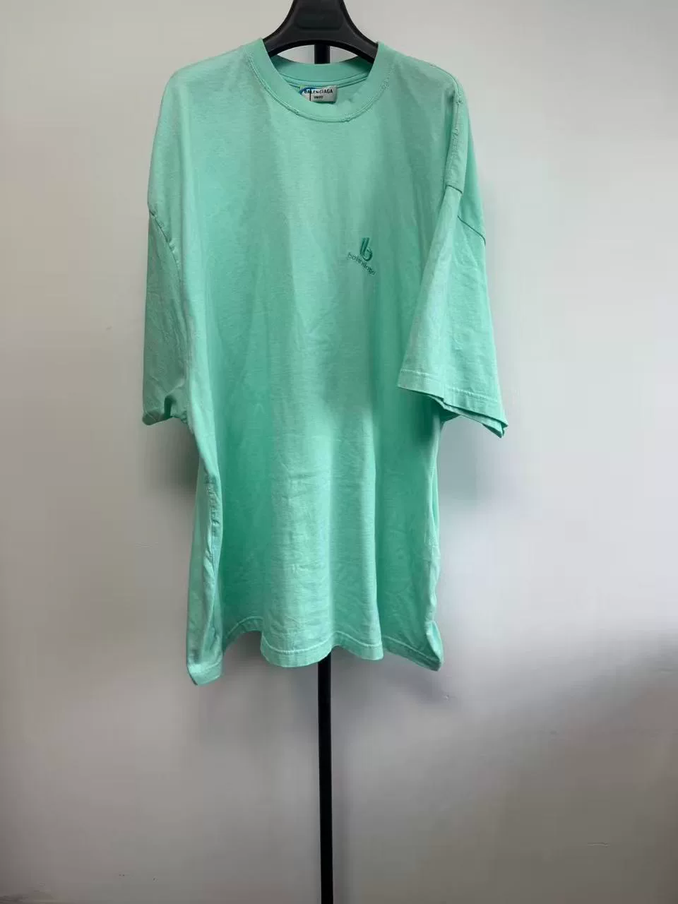 Balenciaga Distressed Mint Green Crewneck T-shirt