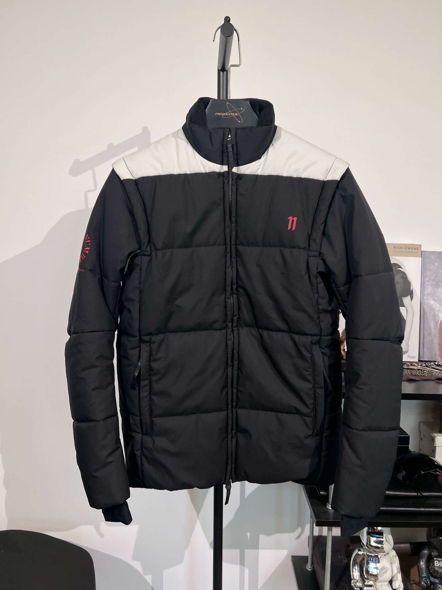 Boris Bidjan Saberi 11by BBS Black Puffer Jacket — detail