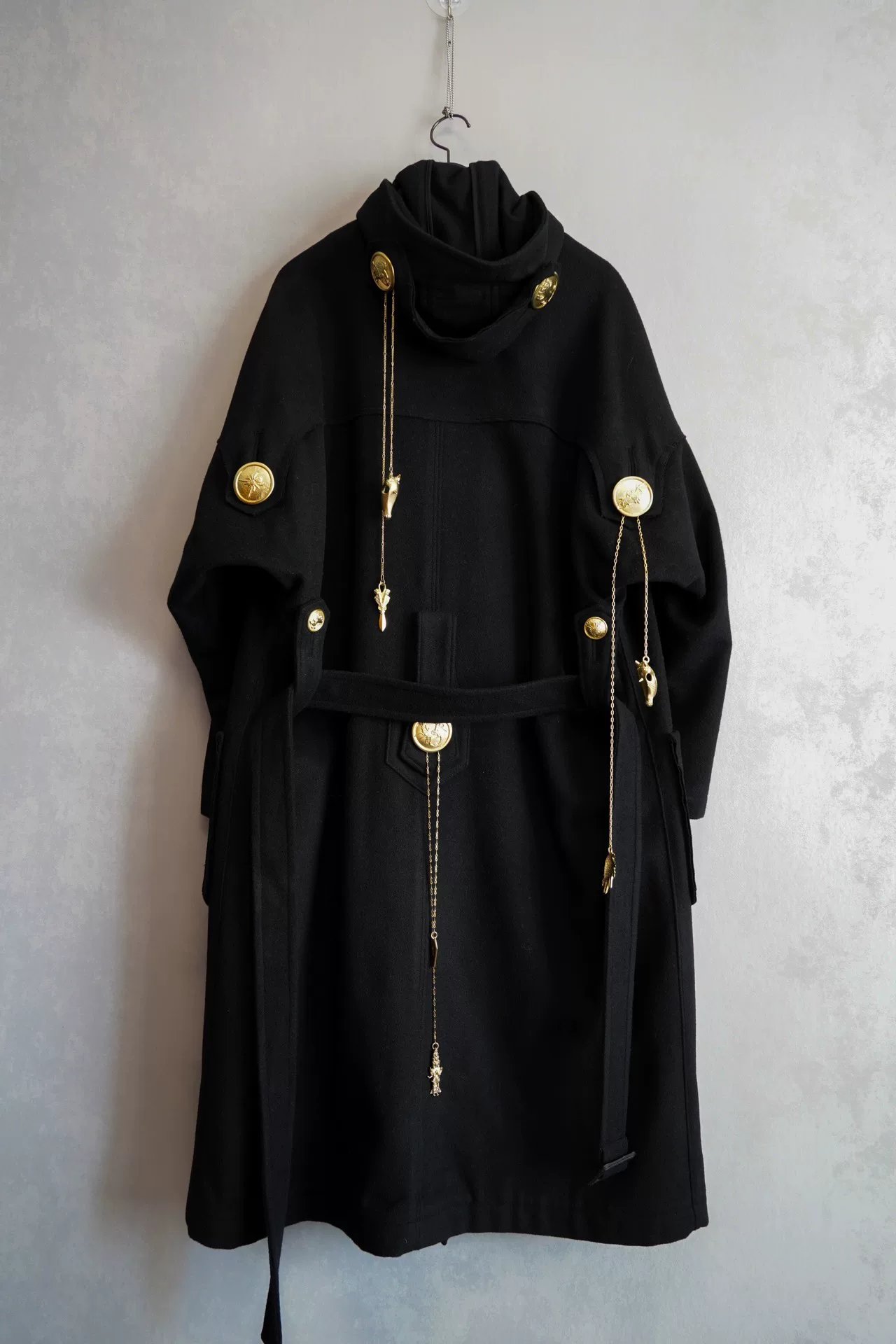 Yohji Yamamoto 19AW Gold Button Hooded Coat — front