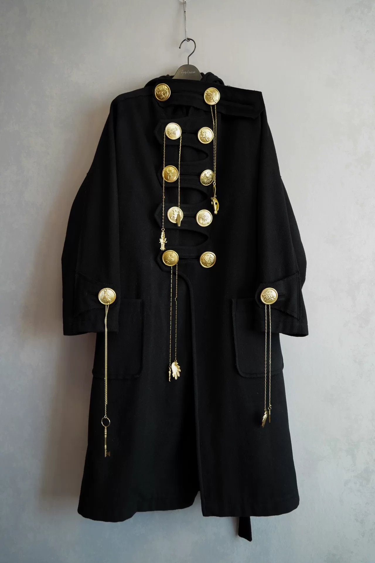 Yohji Yamamoto 19AW Gold Button Hooded Coat